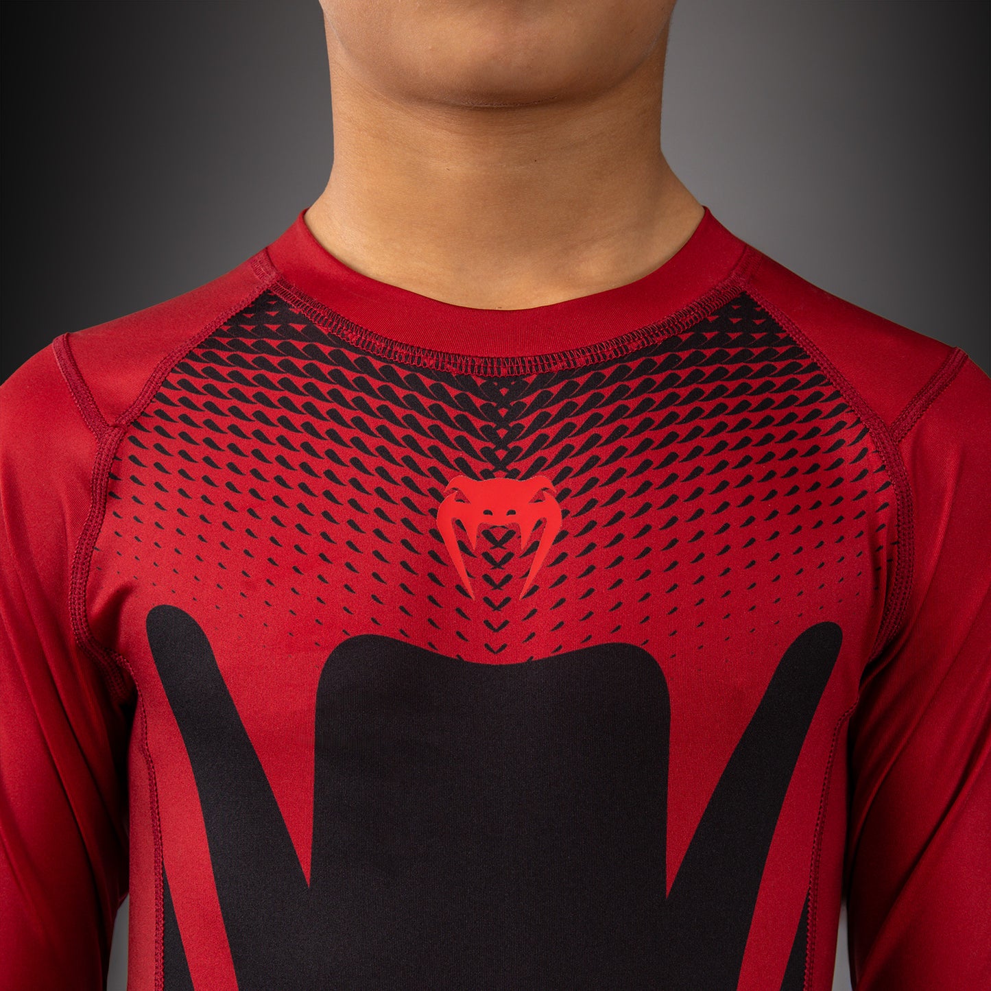Rashguard à Manches Longues Pour Enfant Venum Attack - Noir/Rouge
