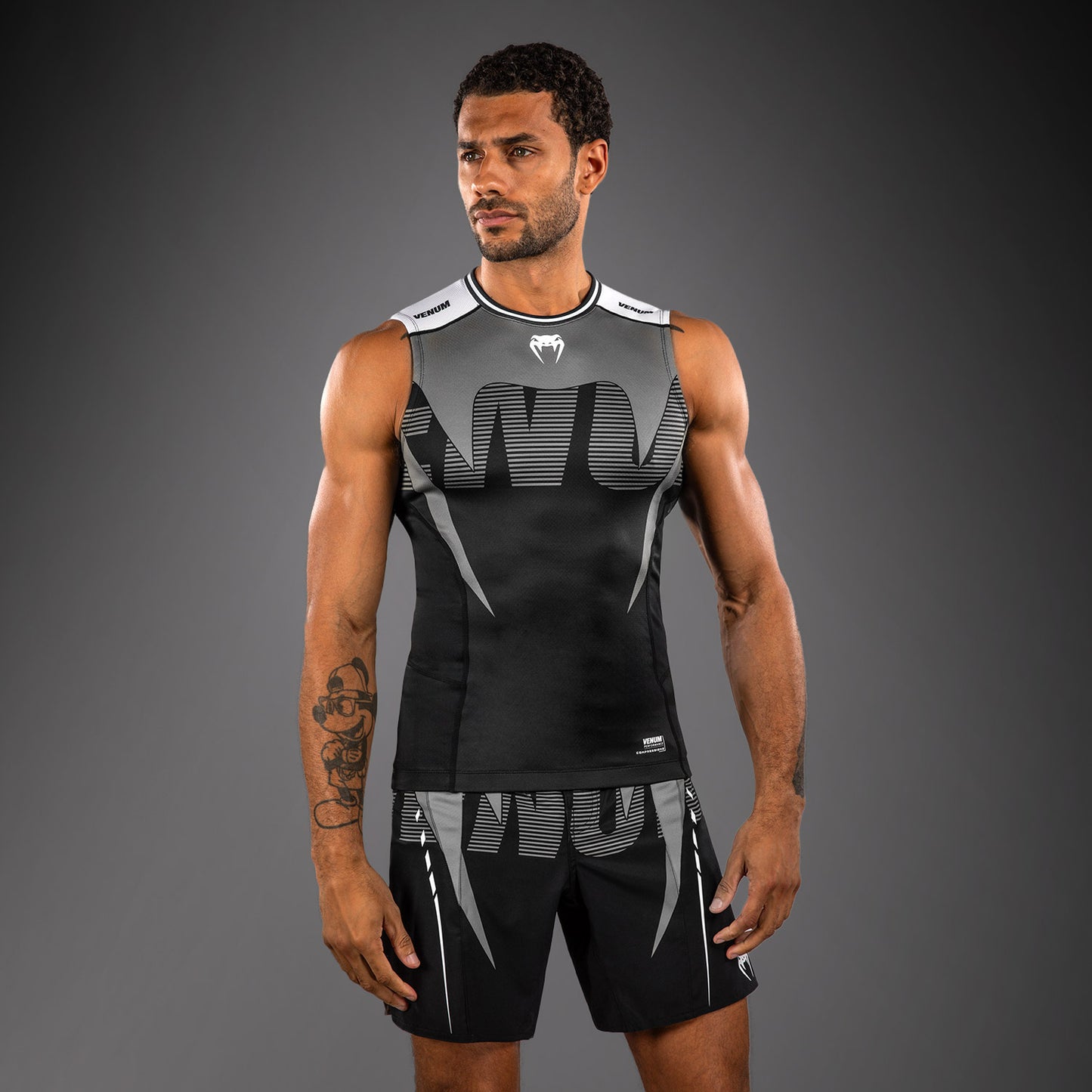 Rashguard Sans Manches Venum Adrenaline – Noir/Gris Argenté - product-type_T-Shirts de Compression