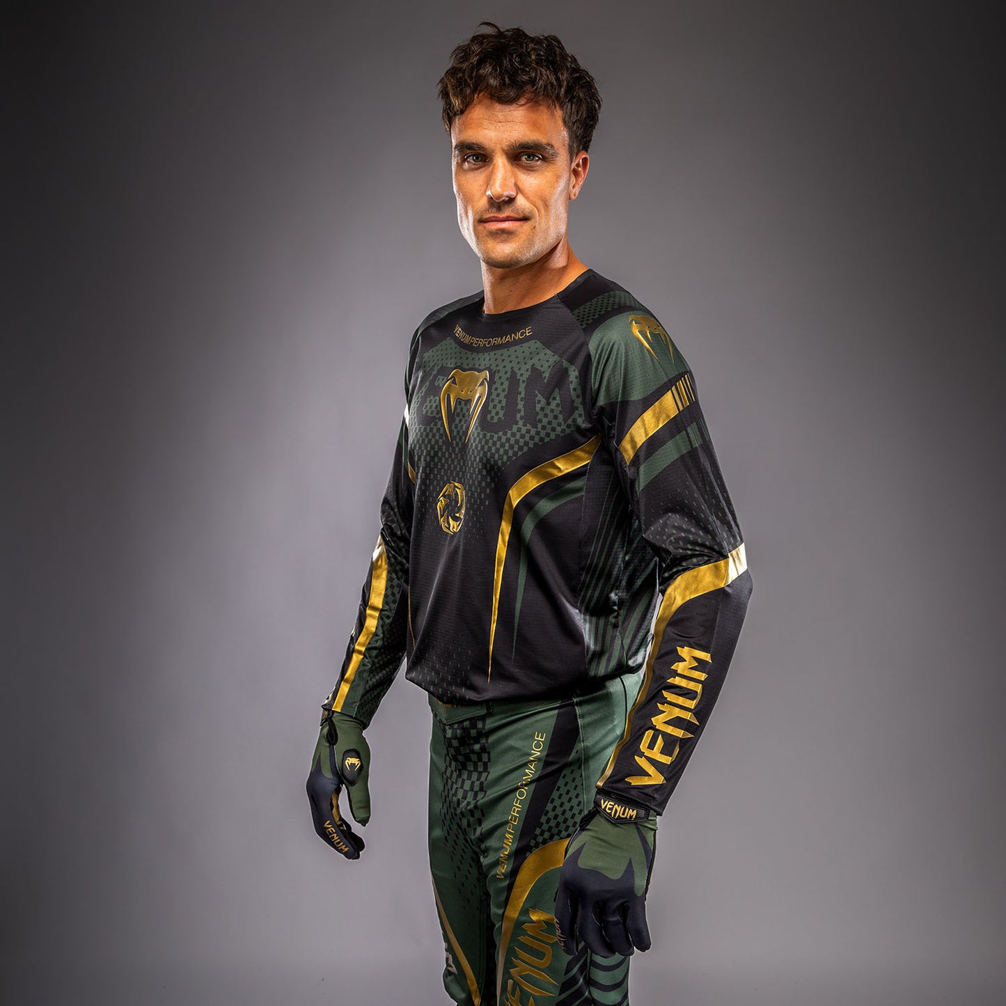 Maillot de Motorsports Venum MX Challenger - Noir/Vert/Or