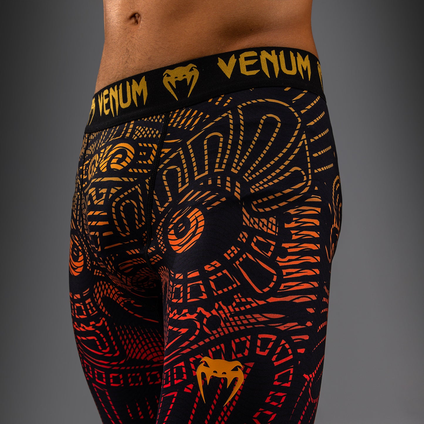 Short de Compression Venum Quetzal Fury - Noir/Rouge Fury/Mandarine