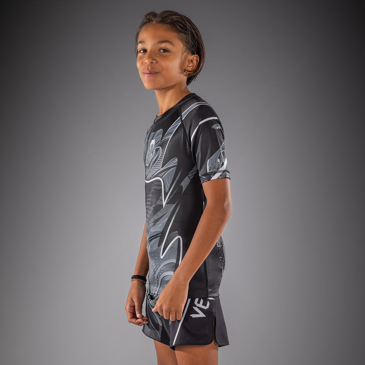 Rashguard manches courtes Pour Enfant Venum Crimson Viper 2.0 - Noir/Gris