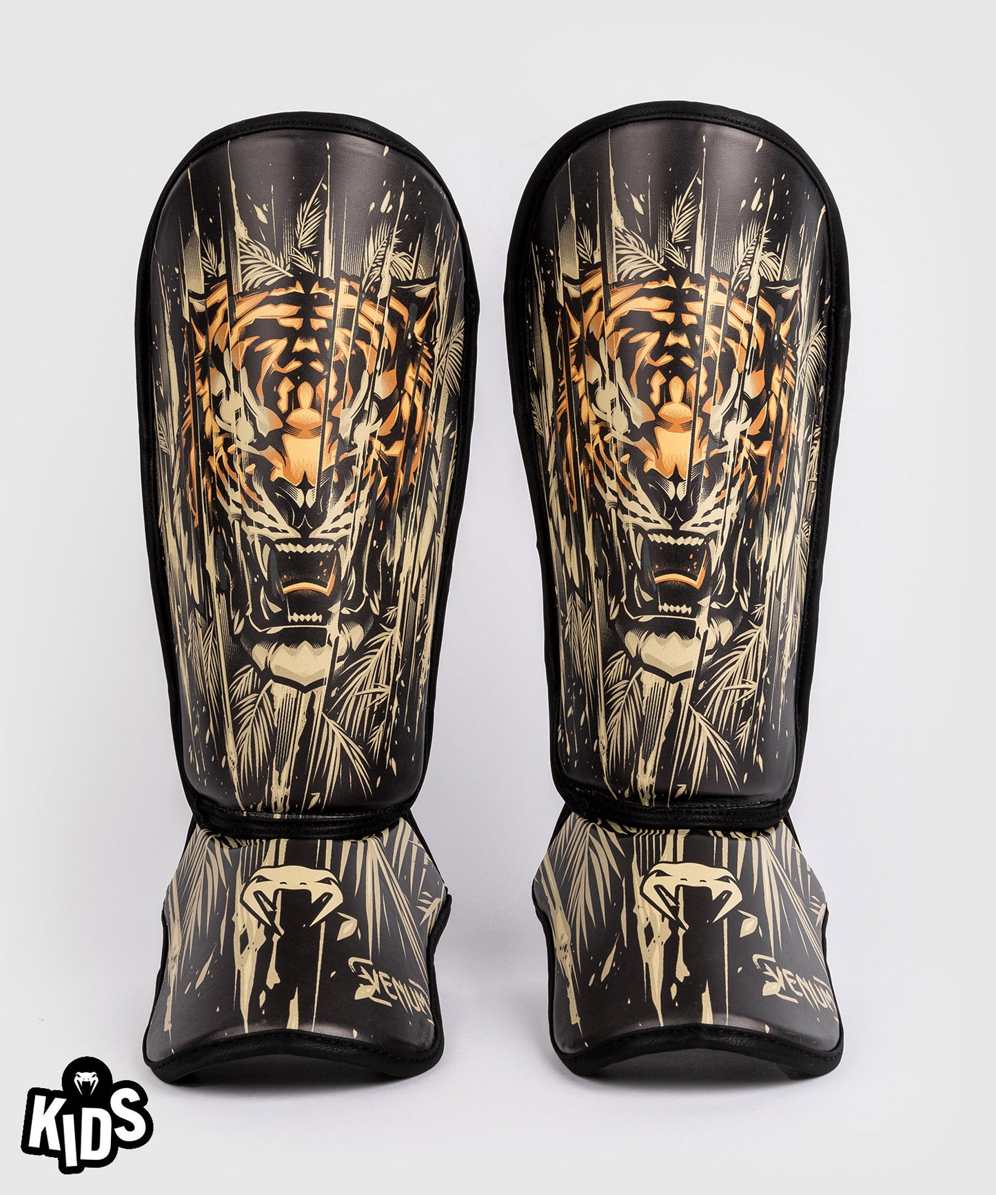 Protège-Tibias Venum Tiger pour Enfants - Noir/Orange Néon - product-type_Protège-tibias