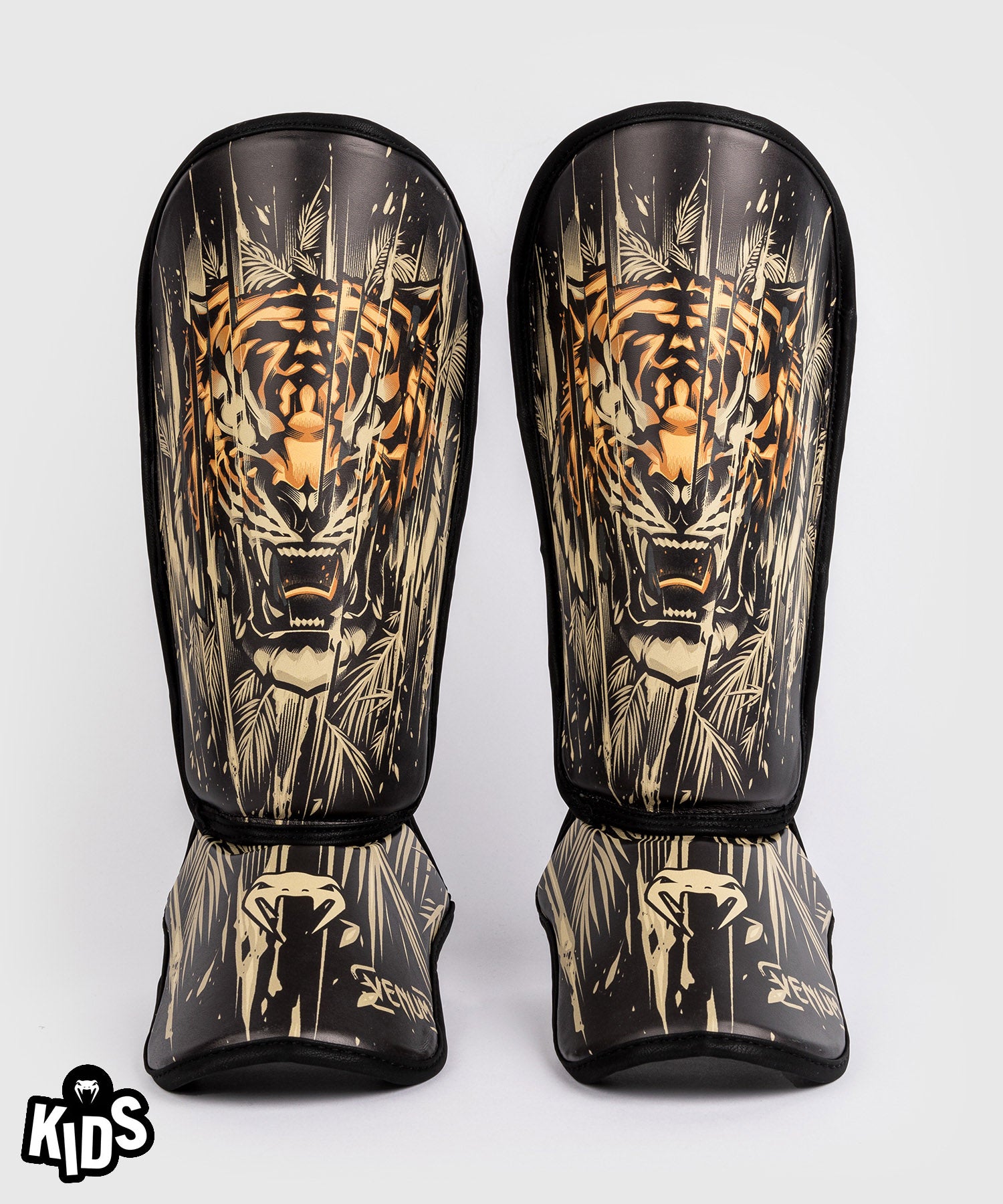 Protège-Tibias Venum Tiger pour Enfants - Noir/Orange Néon - product-type_Protège-tibias