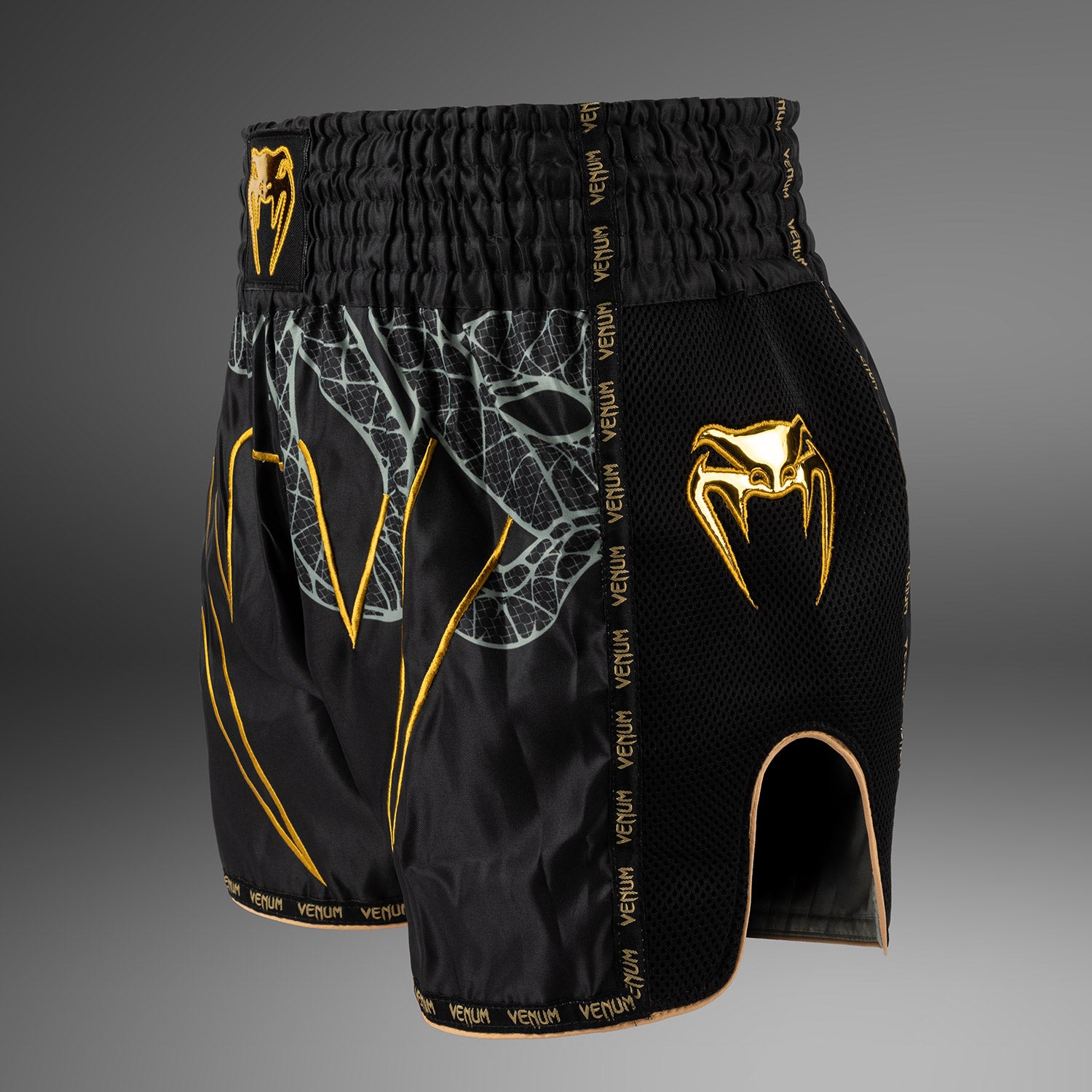 Short de Muay Thai Venum Serpenti – Noir/Argent/Or - product-type_Shorts de Muay Thai