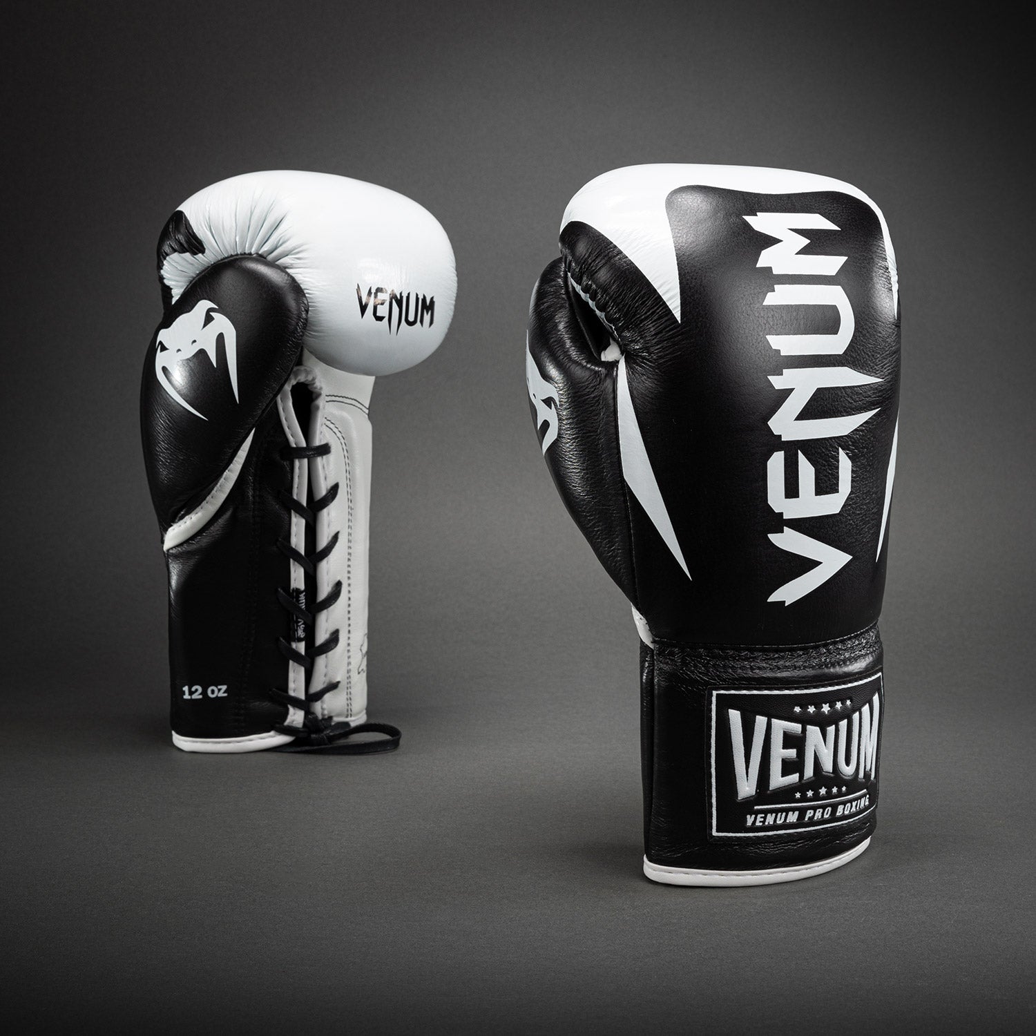 Gants de boxe Venum Hammer Pro avec lacets - Noir/Blanc - product-type_Gants de boxe