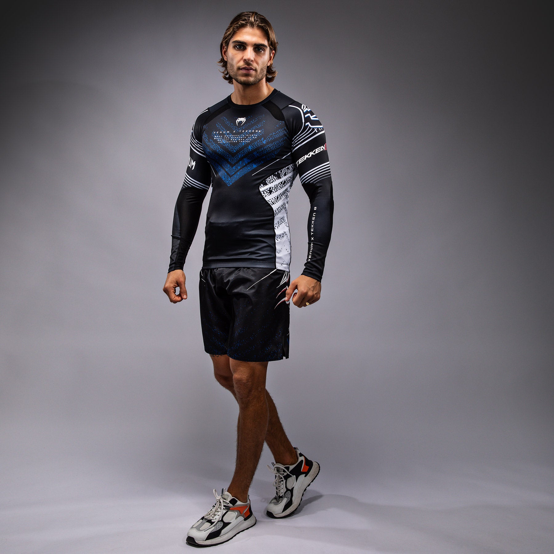 Rashguard Venum x TEKKEN 8 - Jin Kazama - Bleu/Noir/Blanc - product-type_T-Shirts de Compression