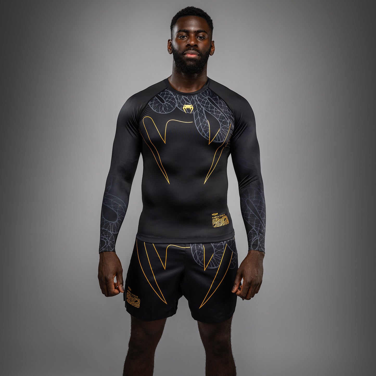 Rashguard Manches Longues Venum Serpenti – Noir/Argent/Or - product-type_T-Shirts de Compression