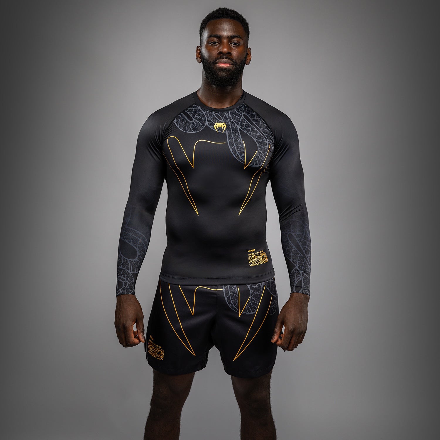 Rashguard Manches Longues Venum Serpenti – Noir/Argent/Or - product-type_T-Shirts de Compression