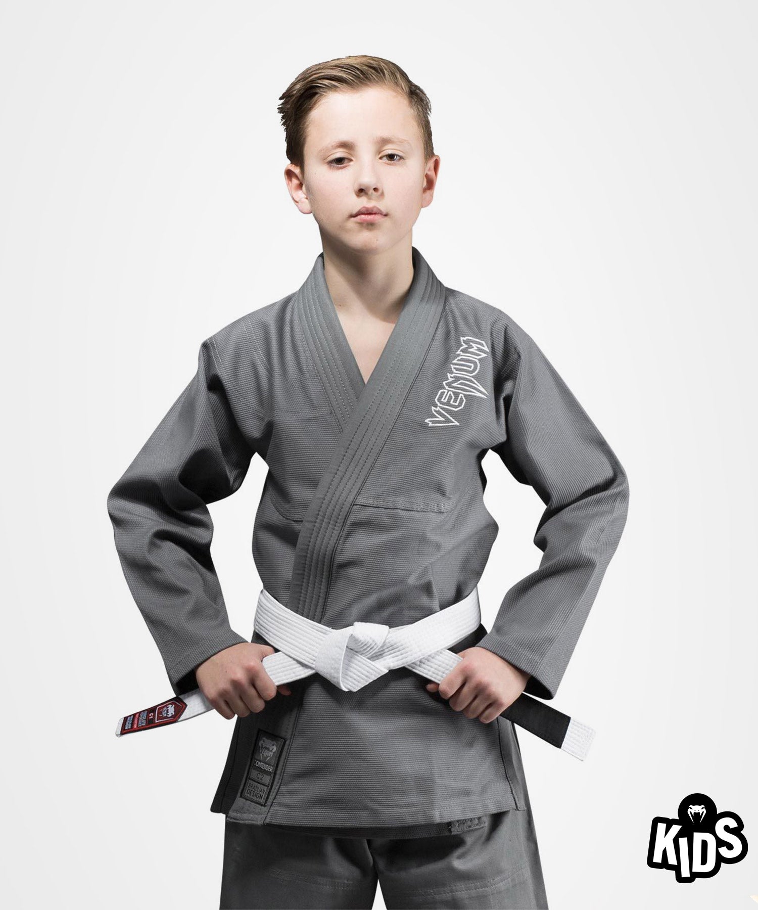 Kimono JJB enfant Venum Contender + Ceinture blanche offerte – Gris - product-type_Kimonos de JJB