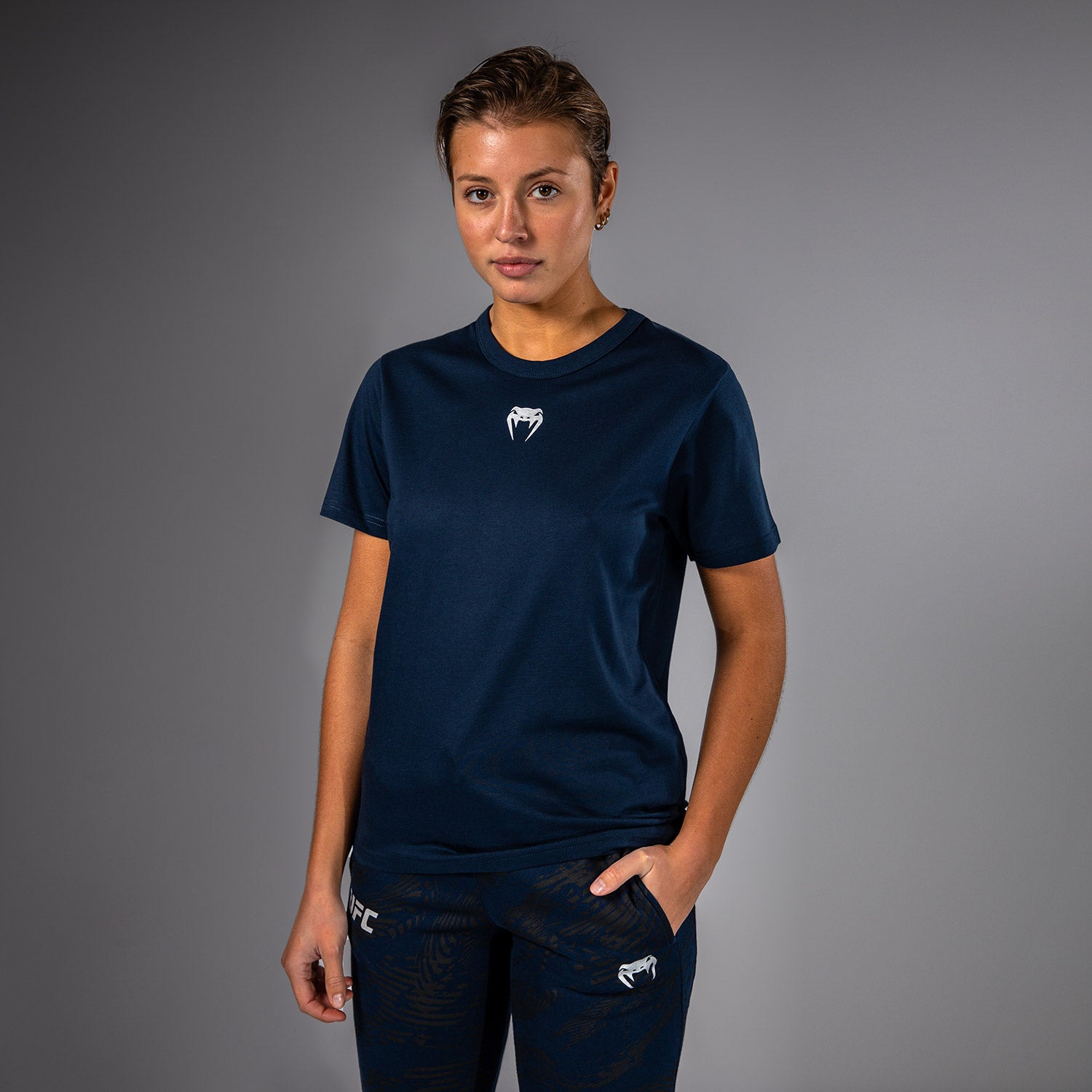 T-shirt à Manches Courtes pour Femmes UFC Fusion by Venum Fight Week - Bleu Océanique - product-type_T-Shirts