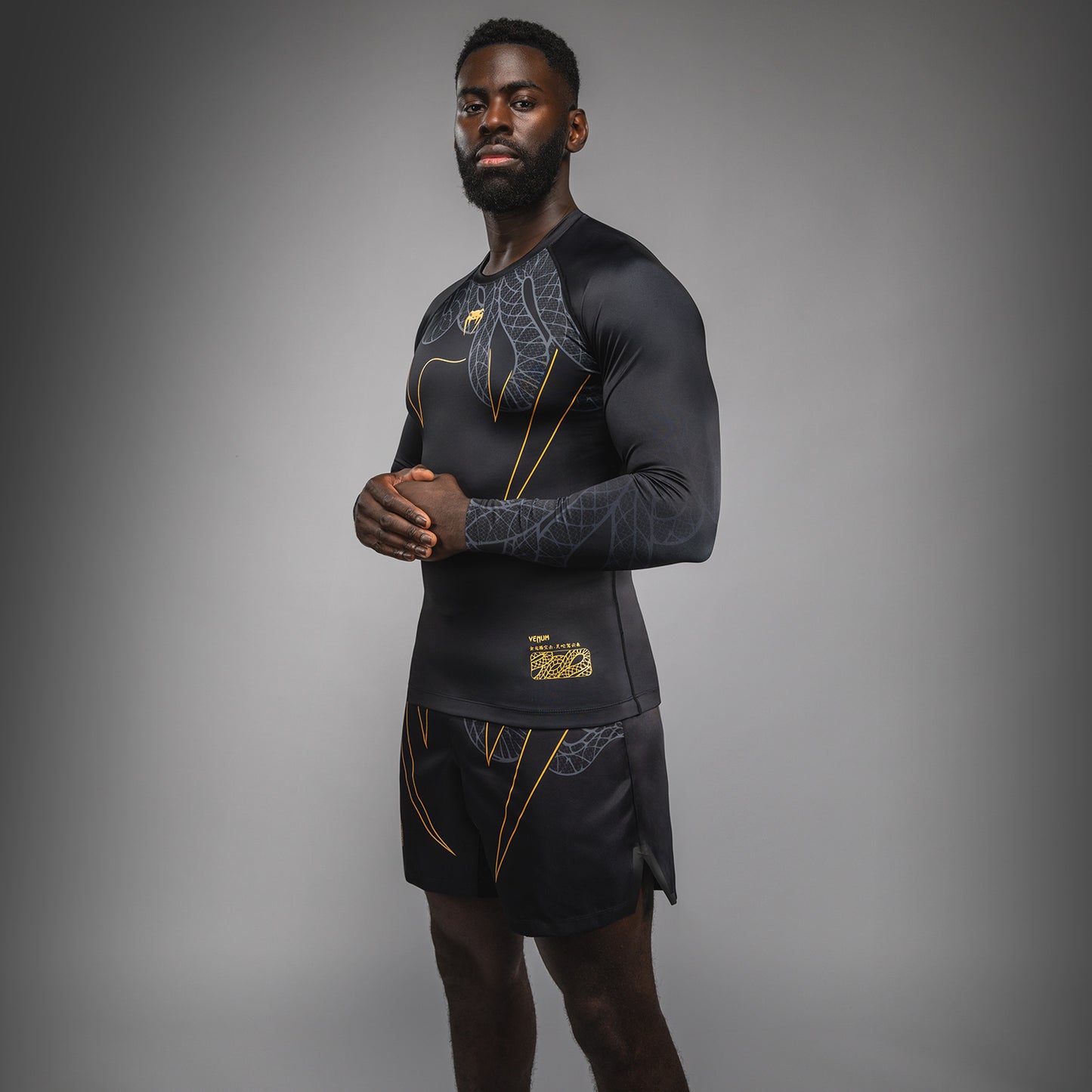 Rashguard Manches Longues Venum Serpenti – Noir/Argent/Or - product-type_T-Shirts de Compression