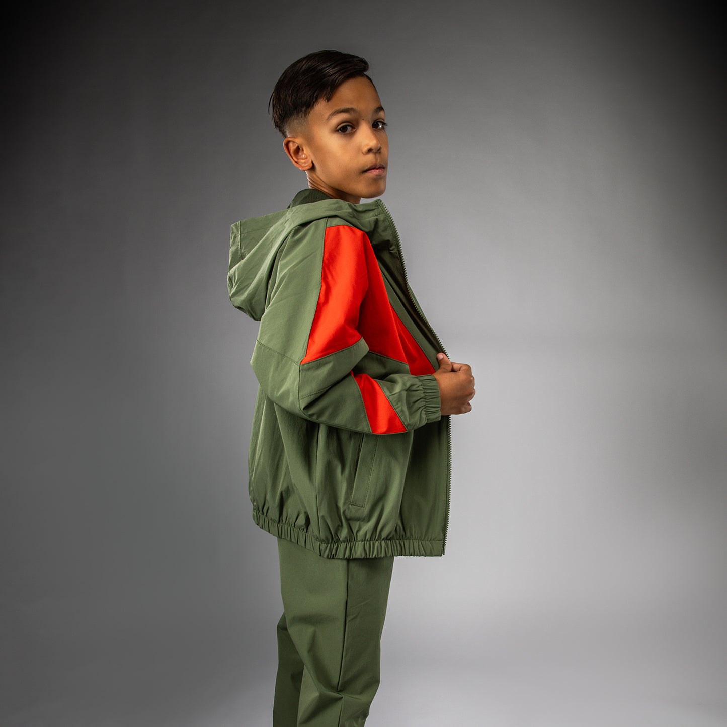 Veste de survêtement pour Enfants Venum Vectra - Vert Militaire/Orange - product-type_Vestes