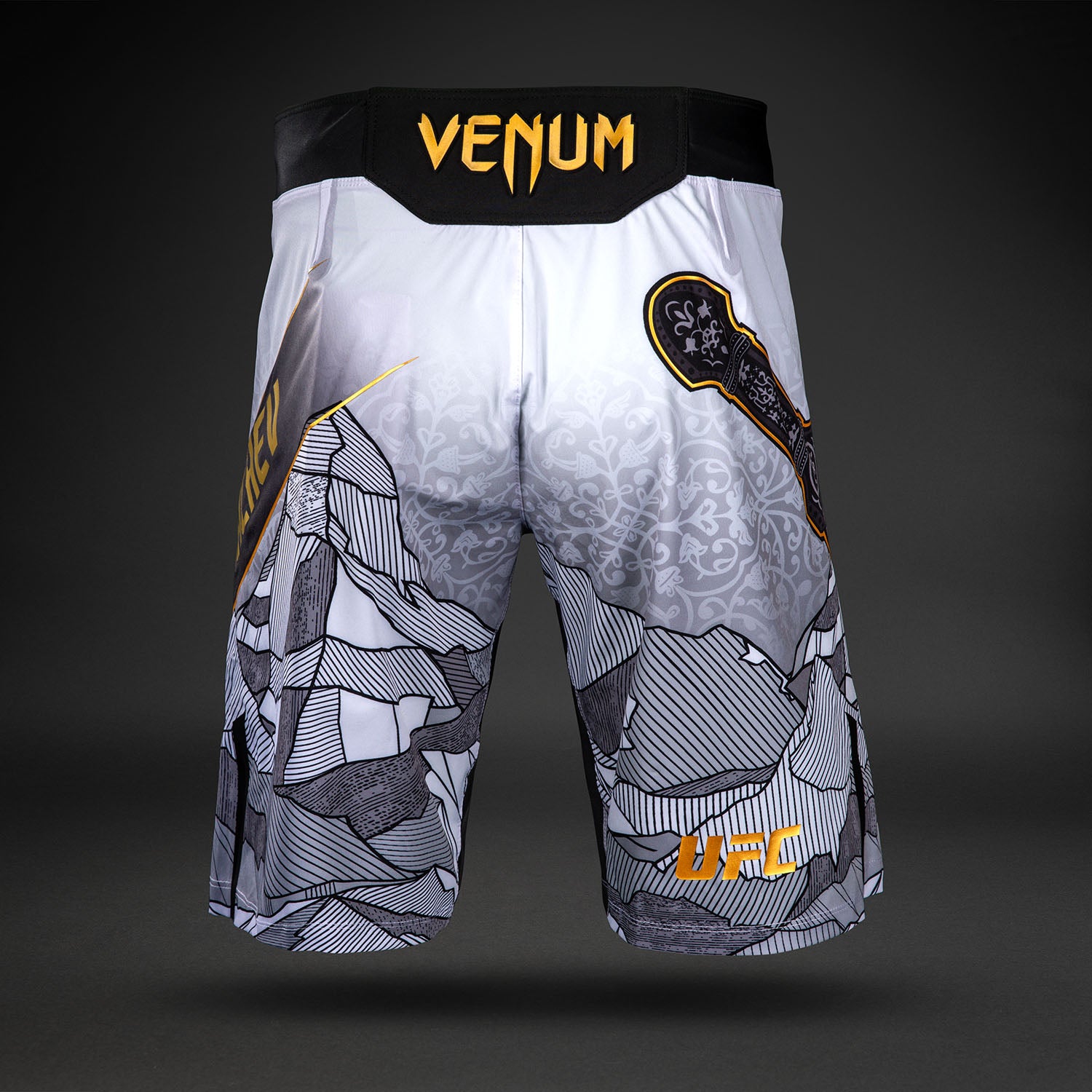 Short de combat pour Hommes UFC Unrivaled by Venum Islam Makhachev - Blanc/Noir - product-type_Shorts de MMA