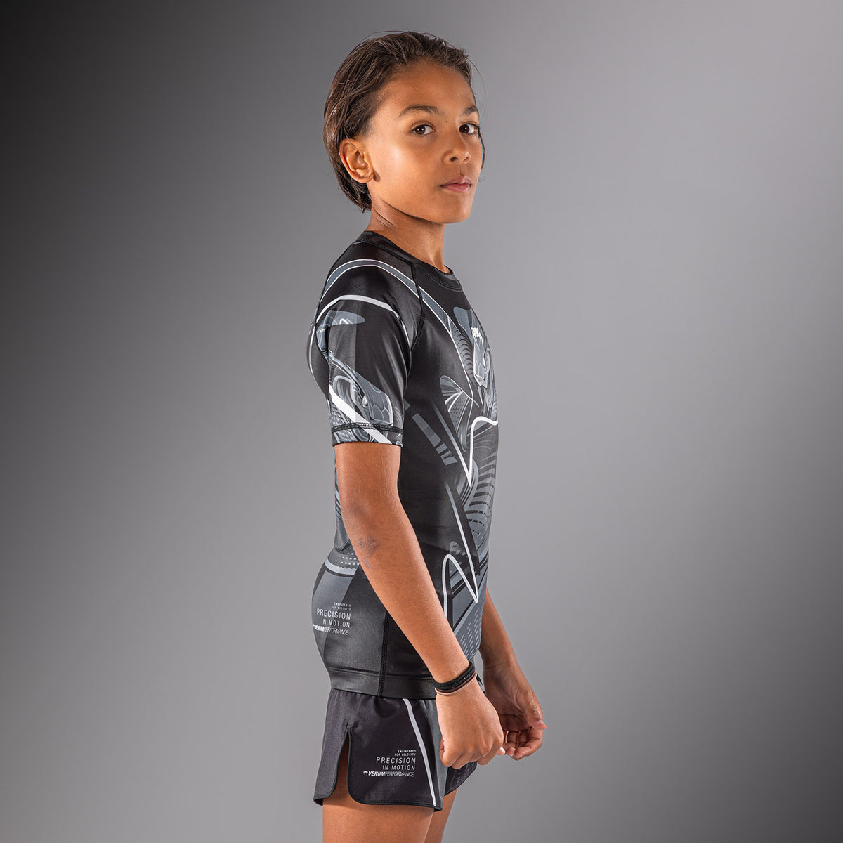 Rashguard manches courtes Pour Enfant Venum Crimson Viper 2.0 - Noir/Gris