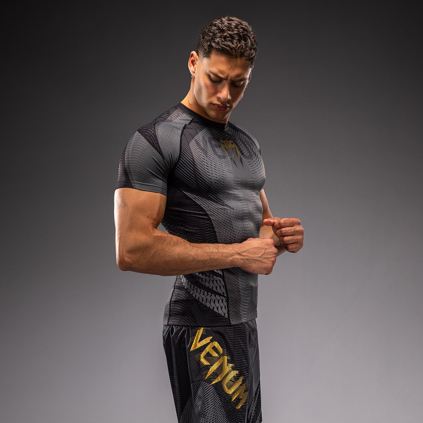 Rashguard à Manches Courtes Venum Galactic 3.0 - Noir/Or