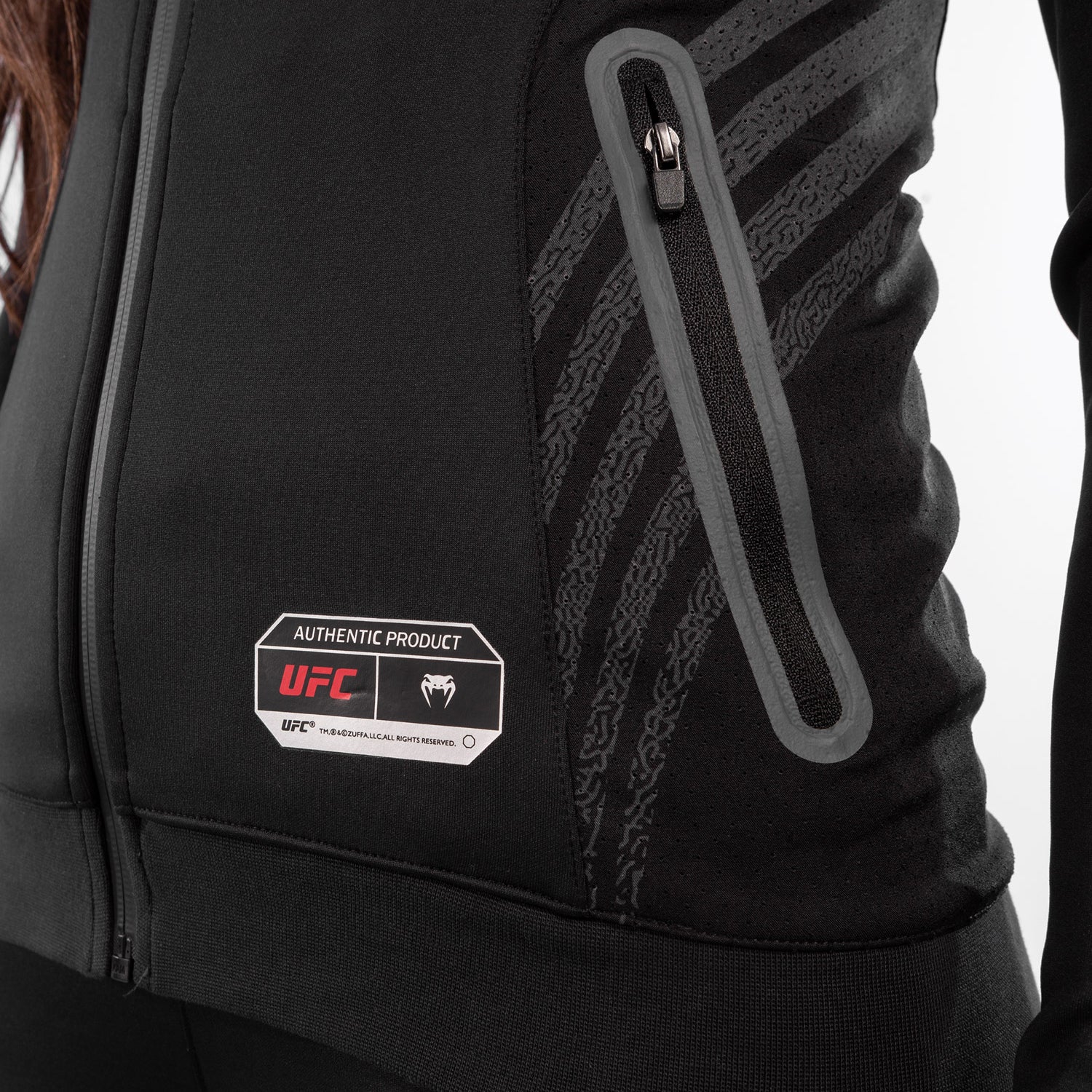 Sweatshirt à Capuche Femme Personnalisé UFC Venum Authentic Fight Night - Noir - product-type_Vestes