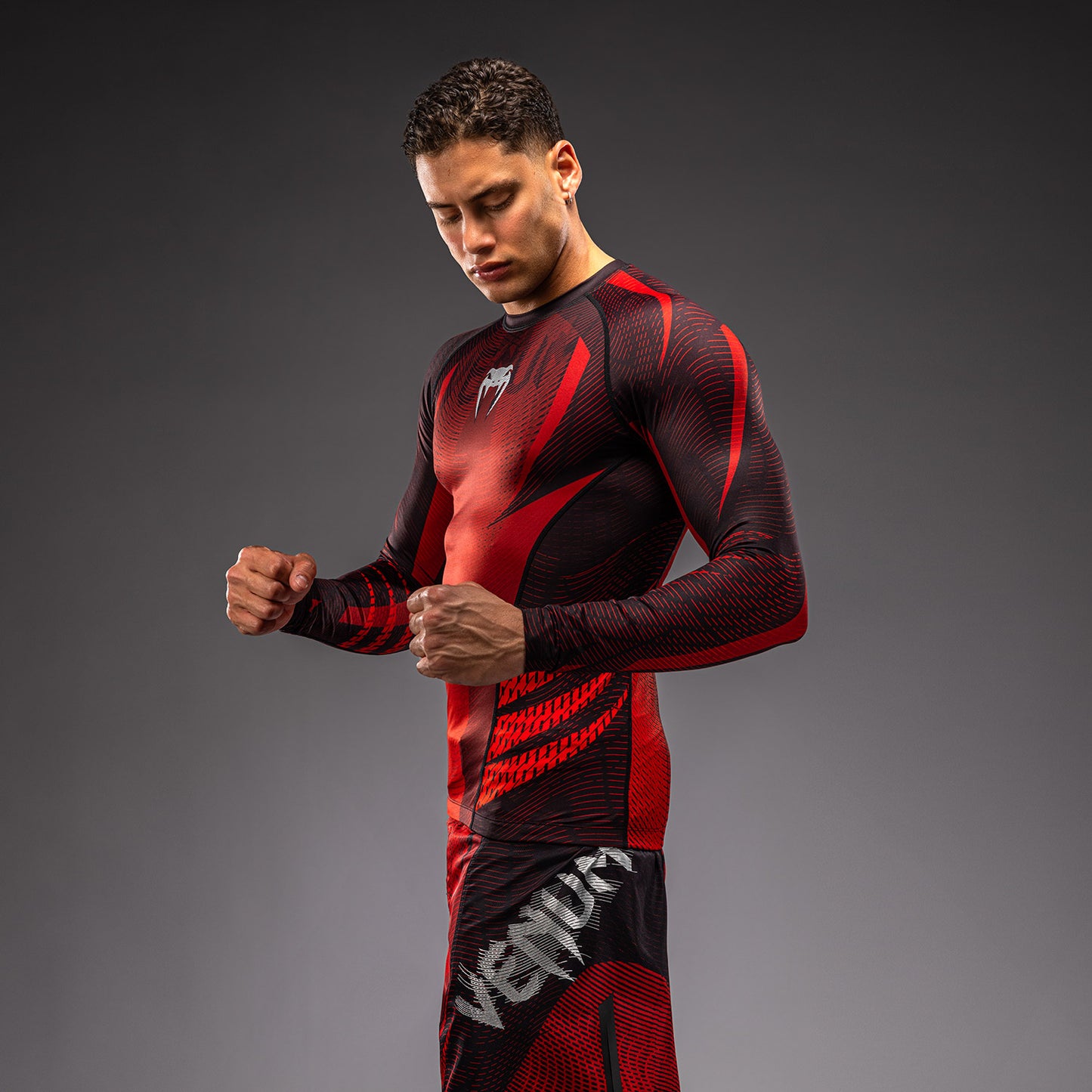 Rashguard à Manches Longues Venum Galactic 3.0 - Rouge/Argent
