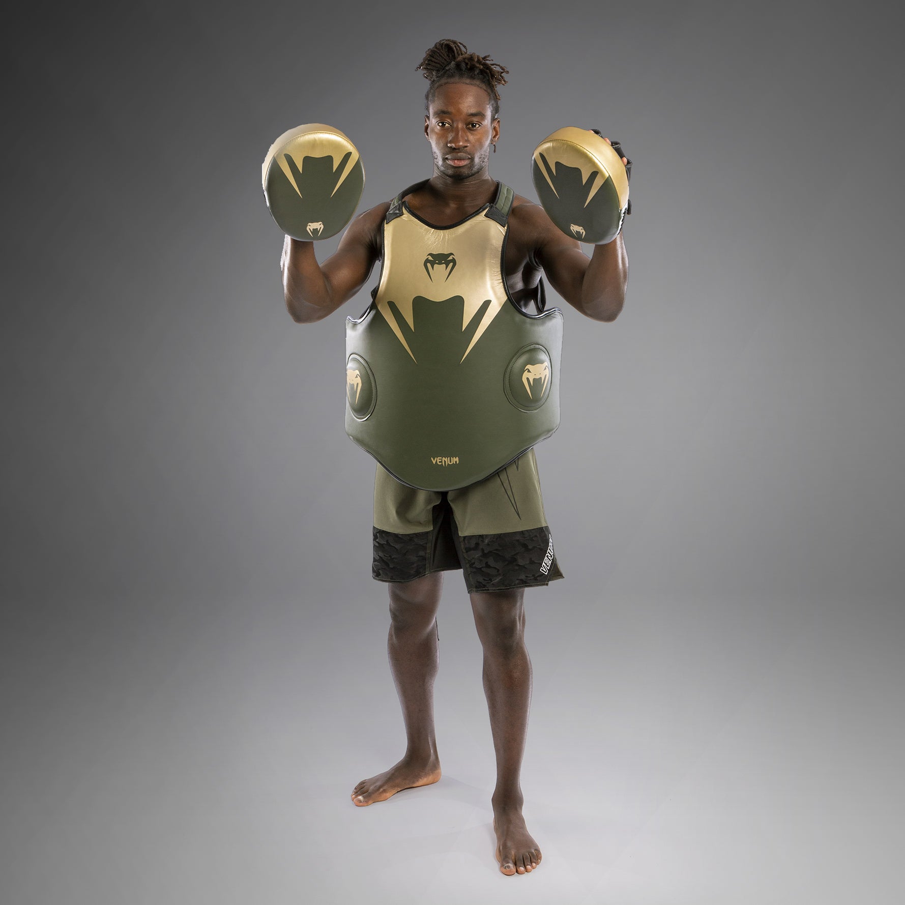 Plastron Venum Pro Boxing En Microfibre - Khaki/Or - product-type_Ceintures abdominales