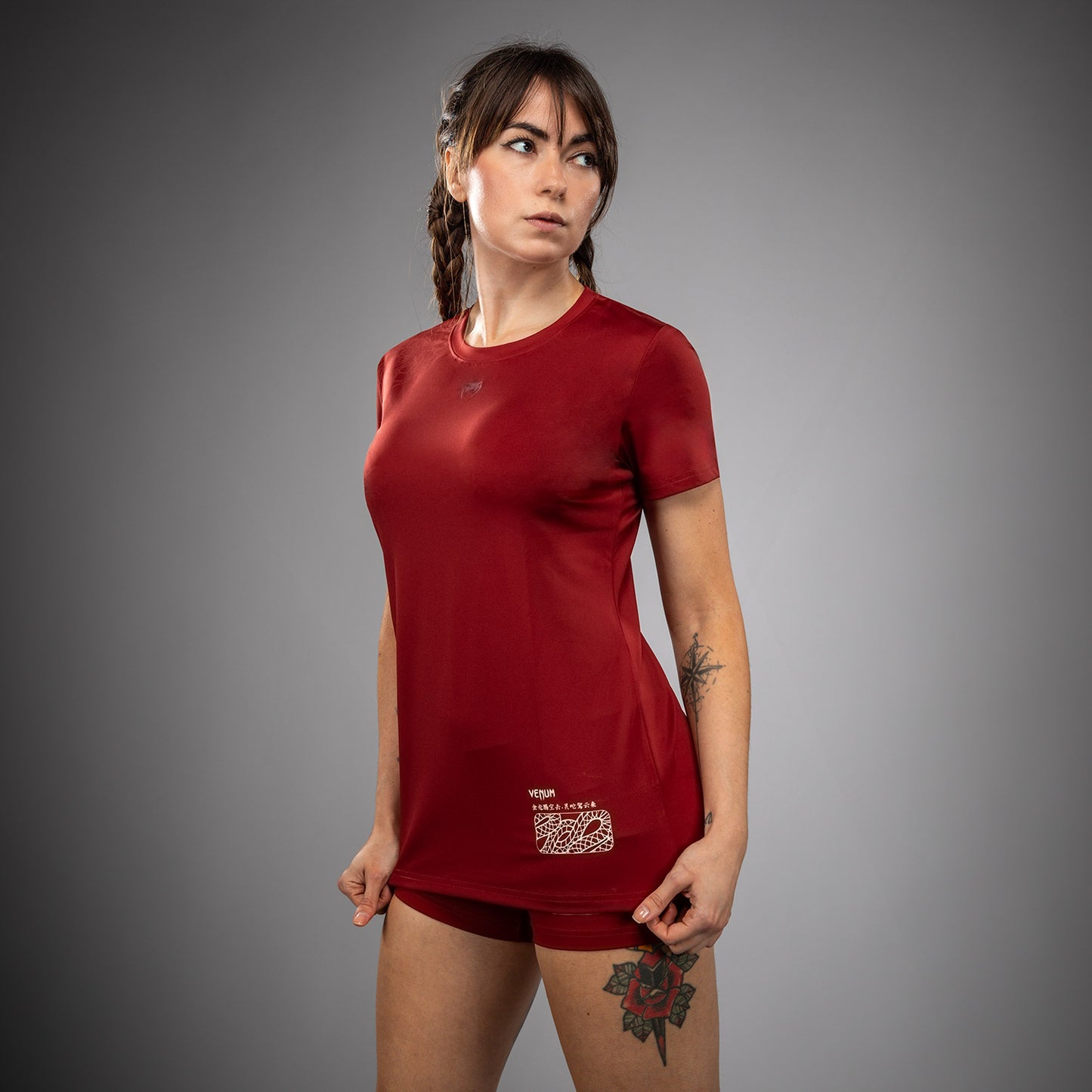 T-shirt Dry-Tech pour Femmes Venum Serpenti – Bordeaux/Ivoire - product-type_T-Shirts Dry Tech