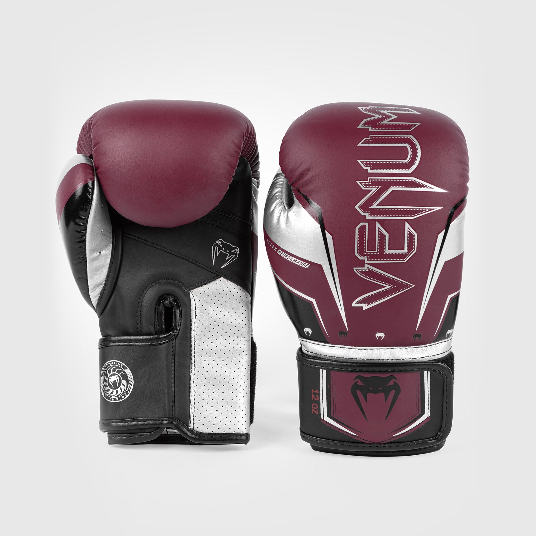 Gants de Boxe Venum Elite Evo - Rouge Bordeaux/Argent - product-type_Gants de boxe