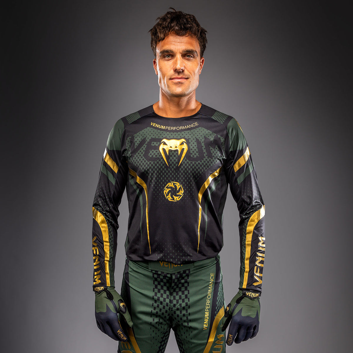 Maillot de Motorsports Venum MX Challenger - Noir/Vert/Or