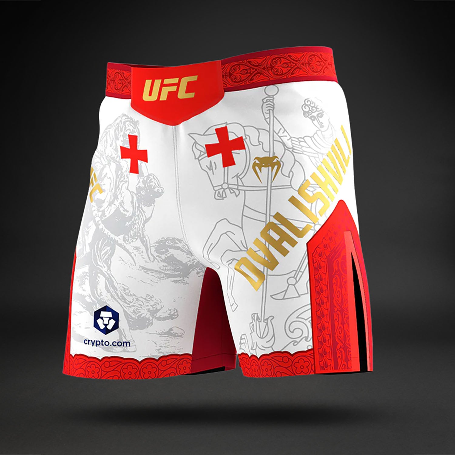 Short de combat pour Hommes UFC Unrivaled by Venum Merab Dvalishvili - Blanc/Rouge - product-type_Shorts de MMA