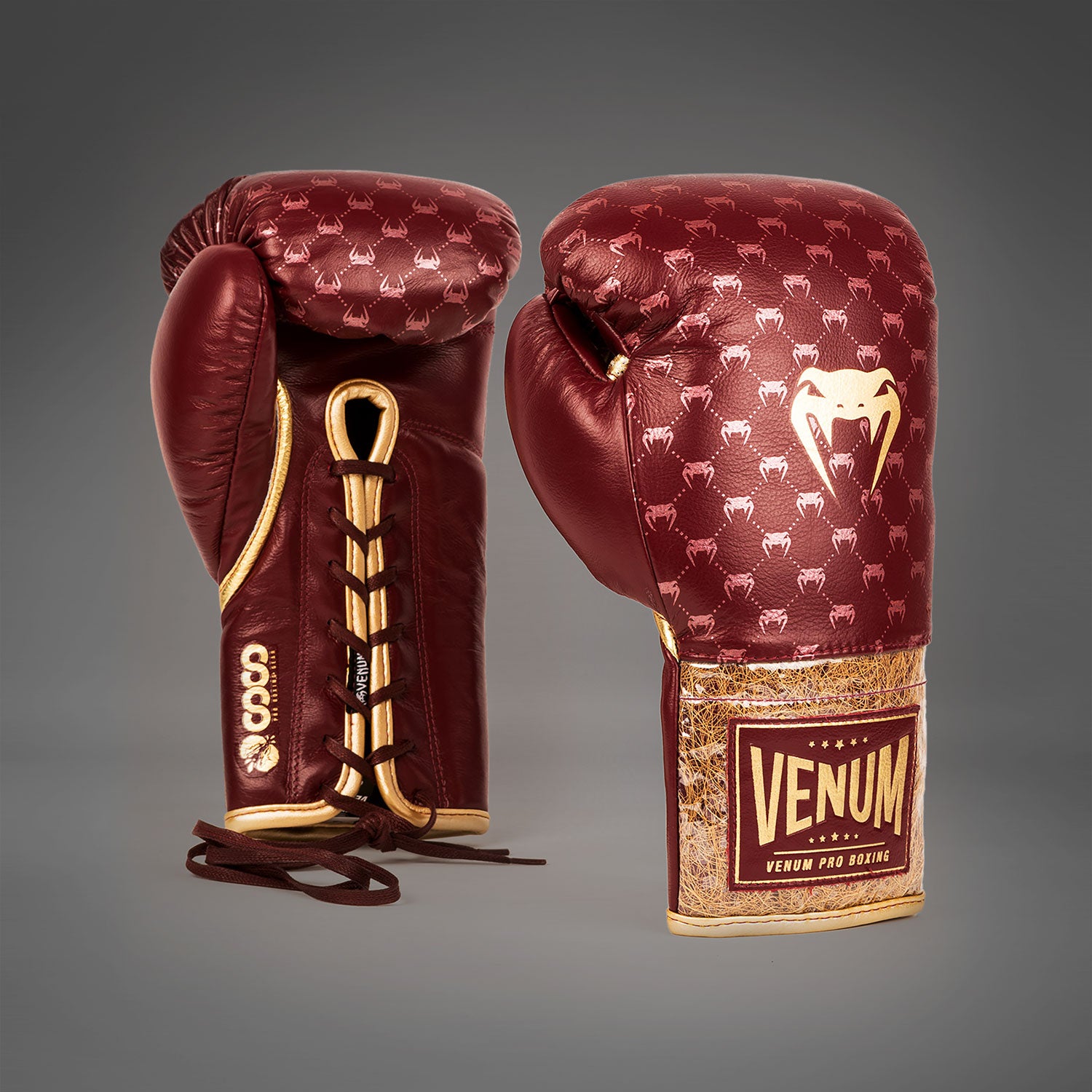 Gants de Boxe Pro avec Lacets Venum Coco Monogram - Rouge Grenat - product-type_Gants de boxe
