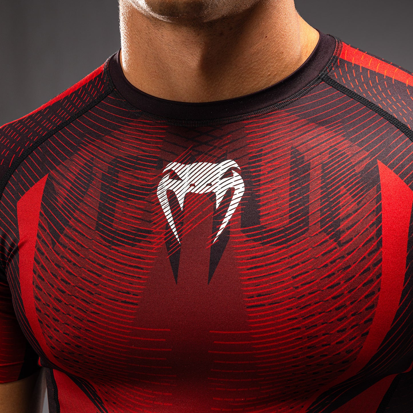 Rashguard à Manches Courtes Venum Galactic 3.0 - Rouge/Argent