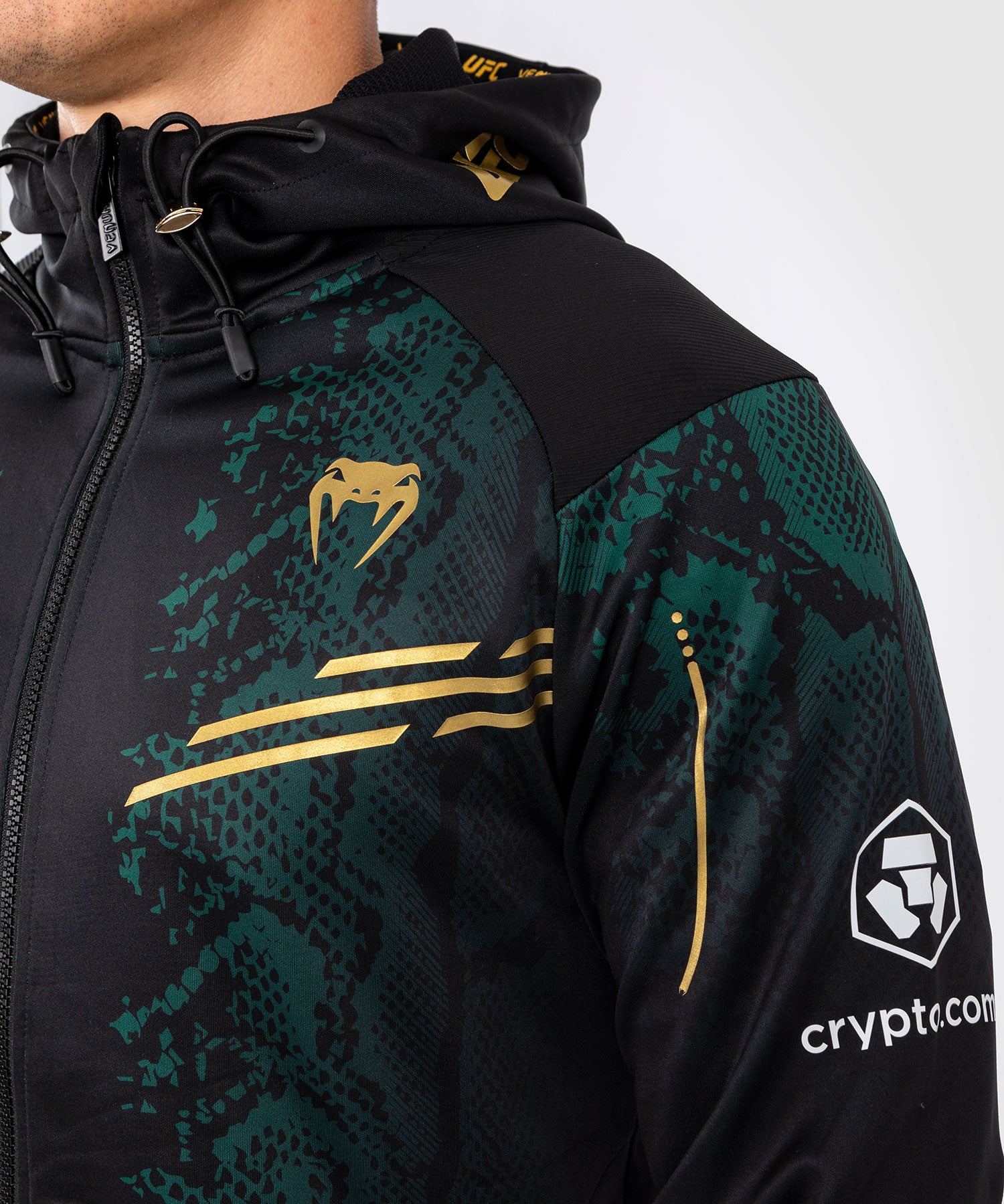 Veste à capuche pour Hommes UFC Adrenaline by Venum Authentic Fight Night - Emerald Edition - Vert/Noir/Or - product-type_Vestes