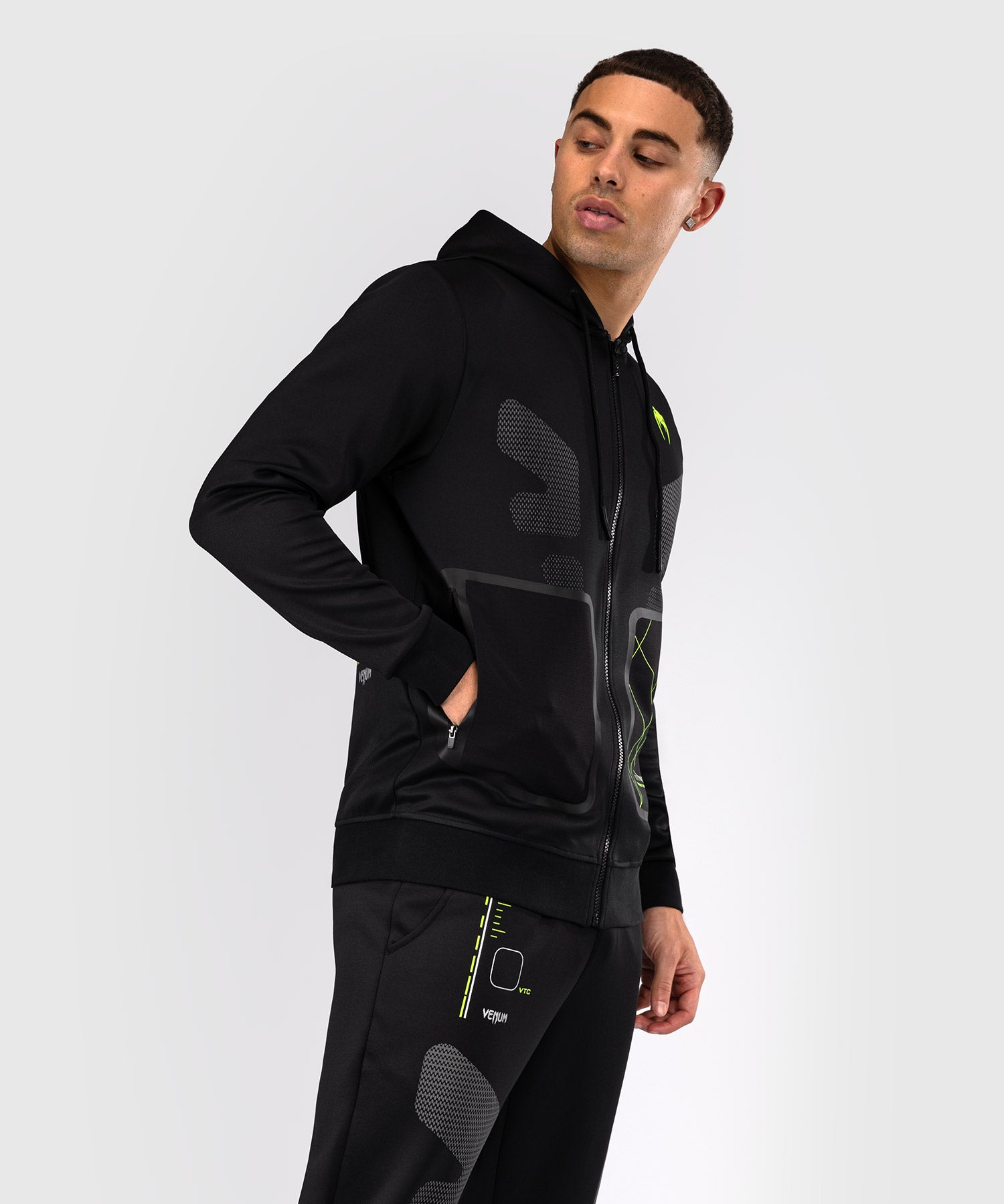 Sweat à capuche zippé Venum Training Camp 4.0 - Noir/Vert Fluo - product-type_Sweatshirts