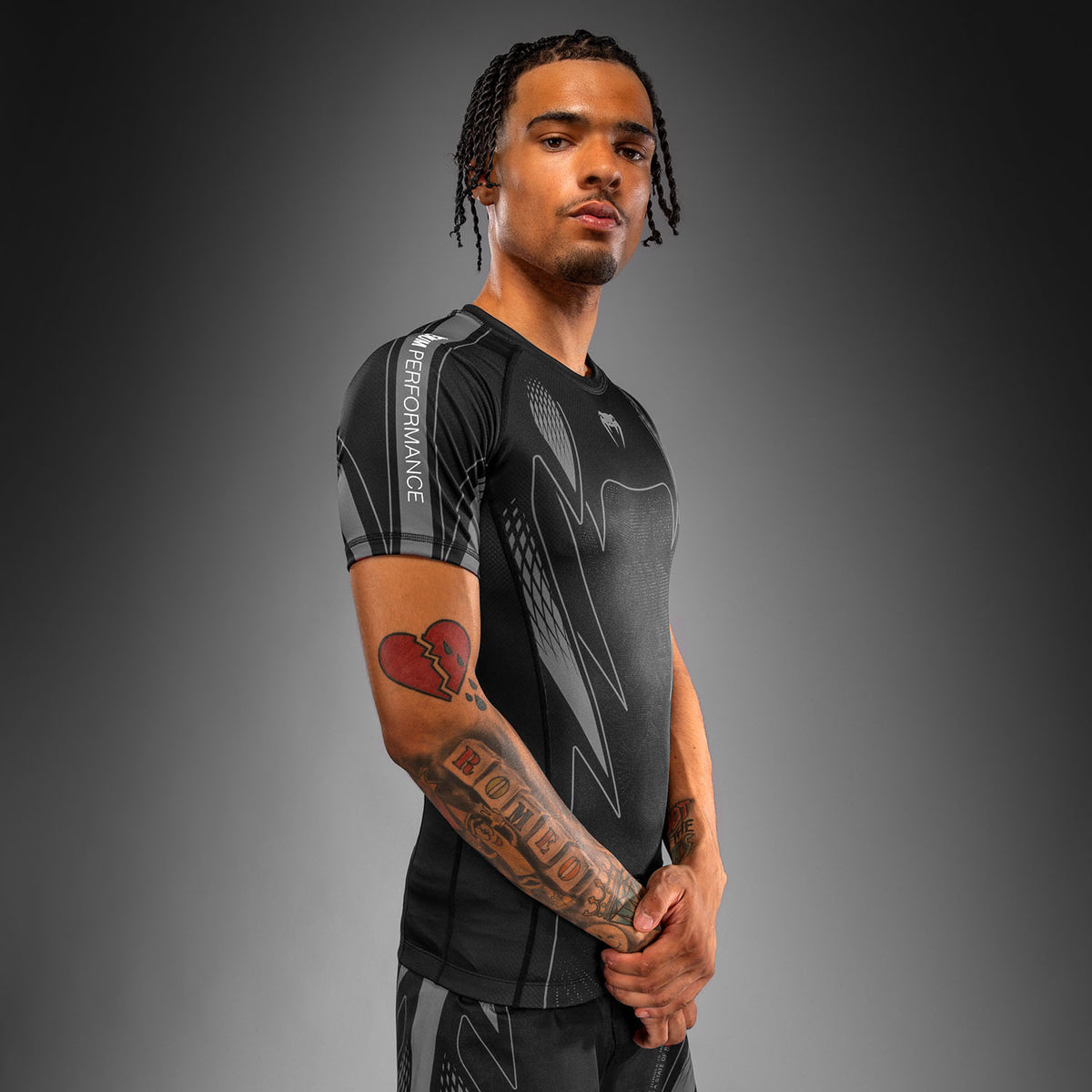 Rashguard à manches courtes Venum Amazonia Reborn - Noir/Gris