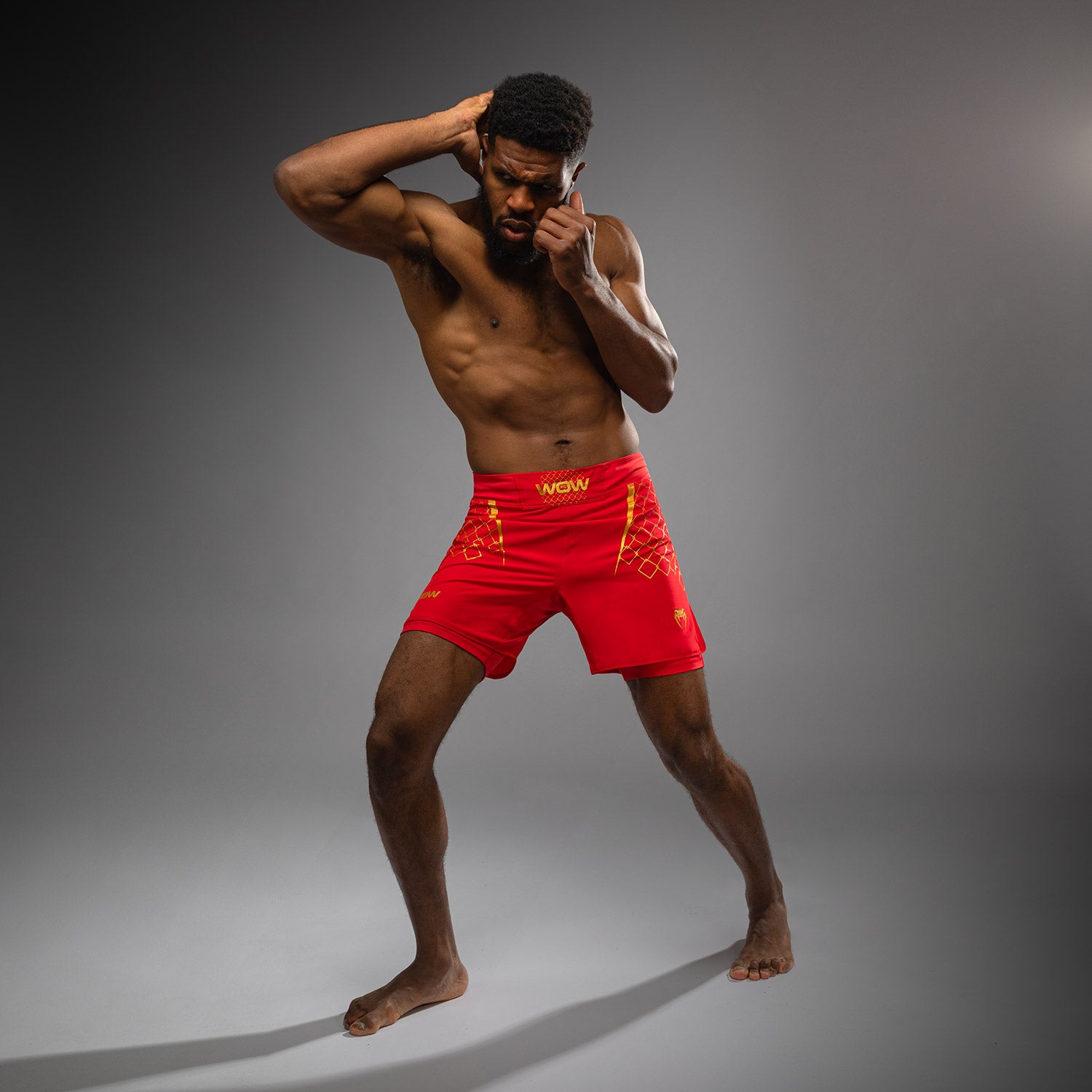 Short de Combat pour Hommes Venum x WOW FC - Fury Rouge/Or - product-type_Shorts de MMA