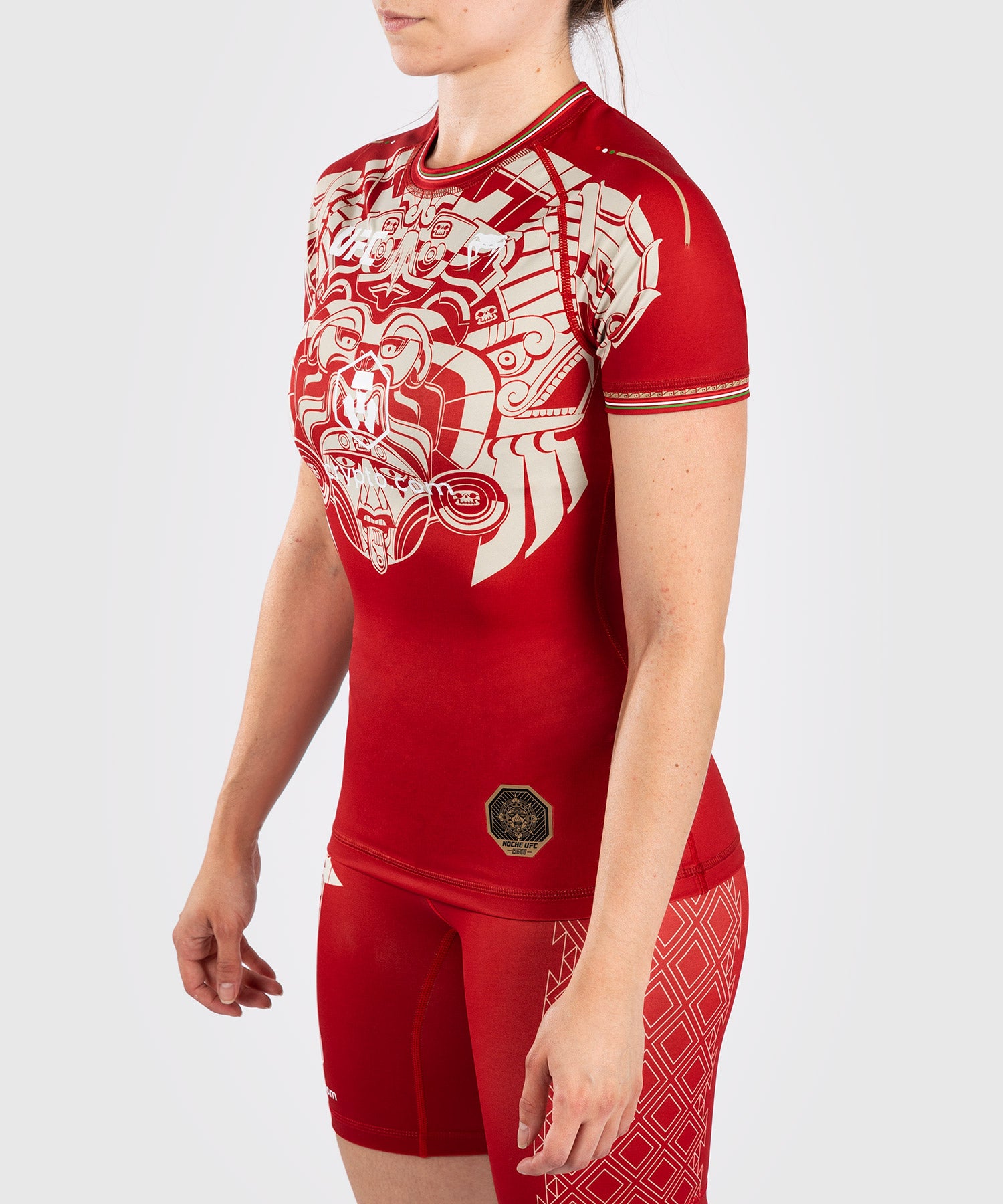 Noche UFC by Venum Authentic Fight Night Rashguard à manches courtes pour femme - Rouge - product-type_T-Shirts de Compression