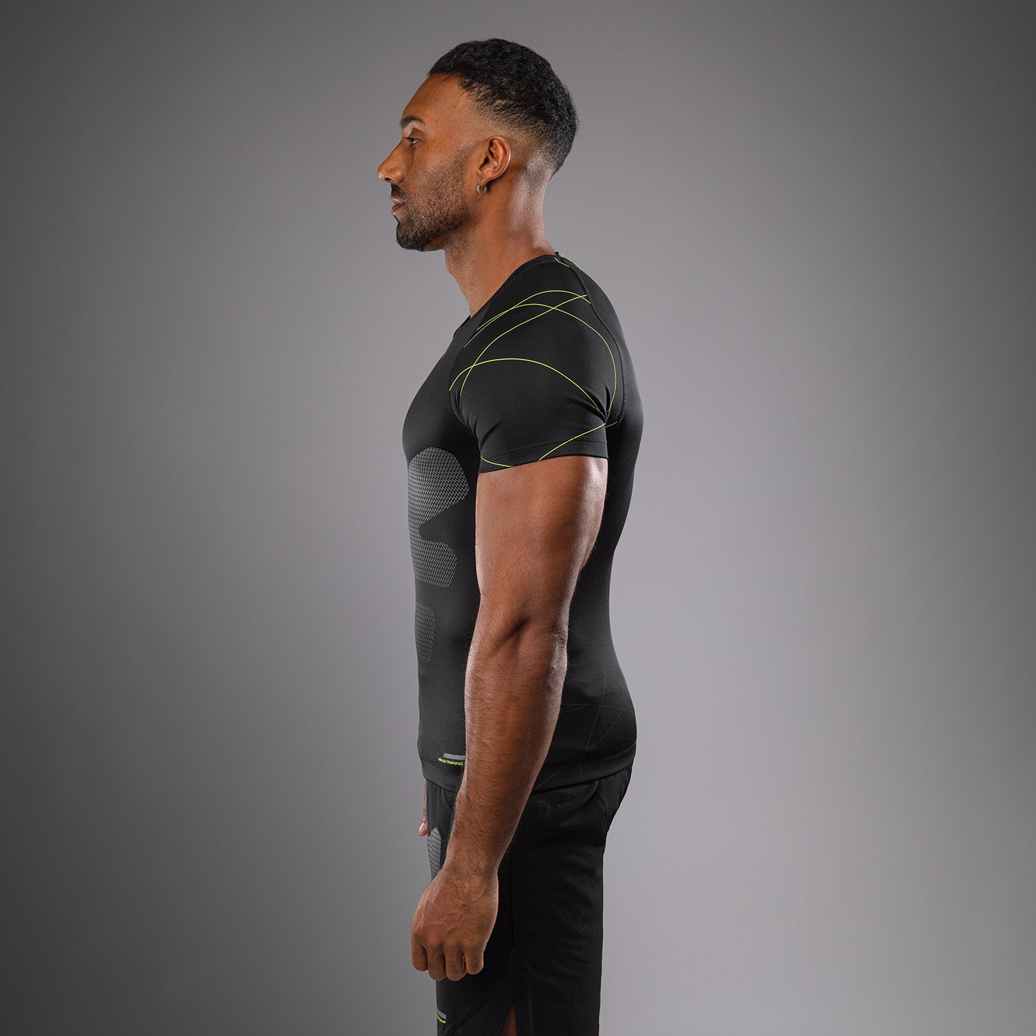 Rashguard Manches Courtes Venum Training Camp 4.0 - Noir/Vert fluo - product-type_T-Shirts de Compression