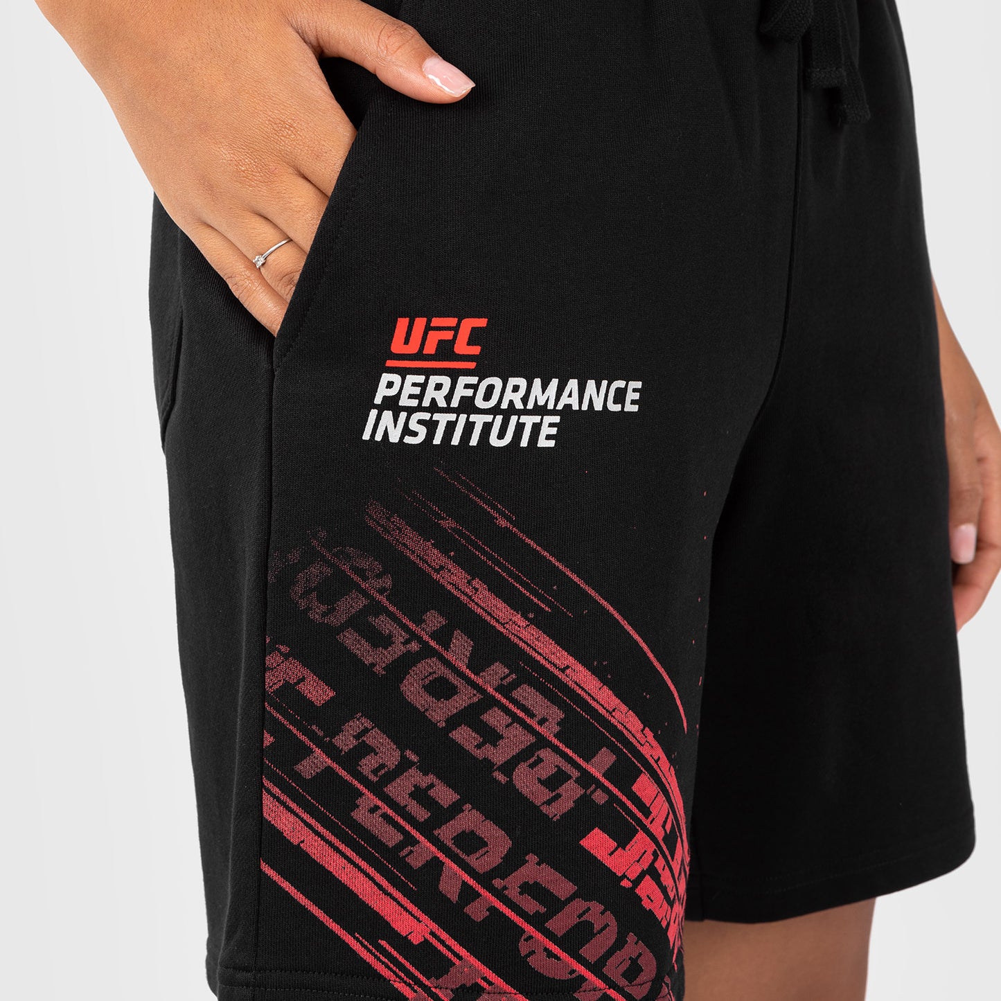Short en coton pour femmes UFC Venum Performance Institute 2.0 - Noir/Rouge - product-type_Shorts en Coton