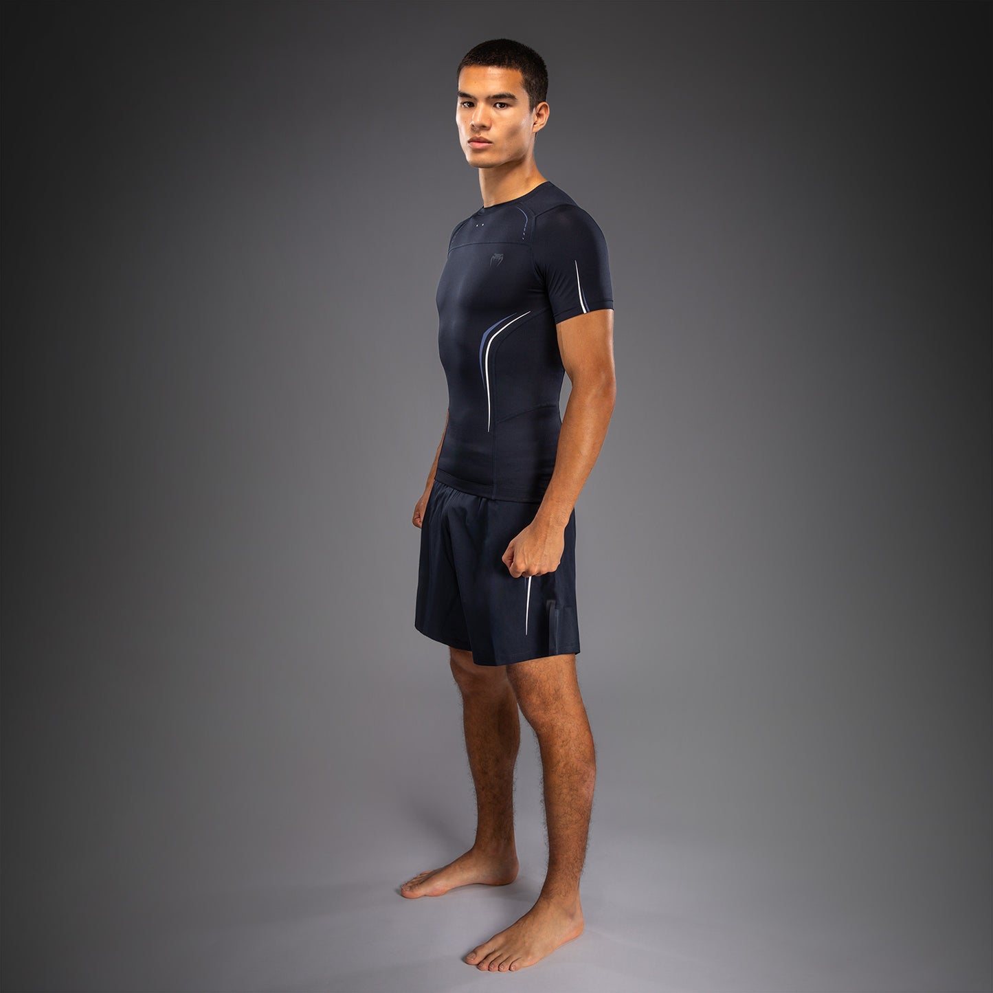 Rashguard à Manches Courtes Venum G-Core - Bleu Marine/Blanc
