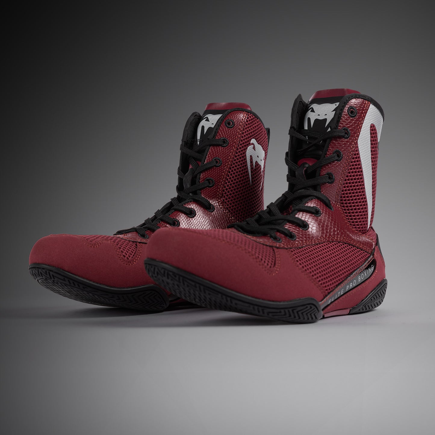 Chaussures de boxe Venum Elite - Bordeaux/Argent - product-type_Chaussures de boxe