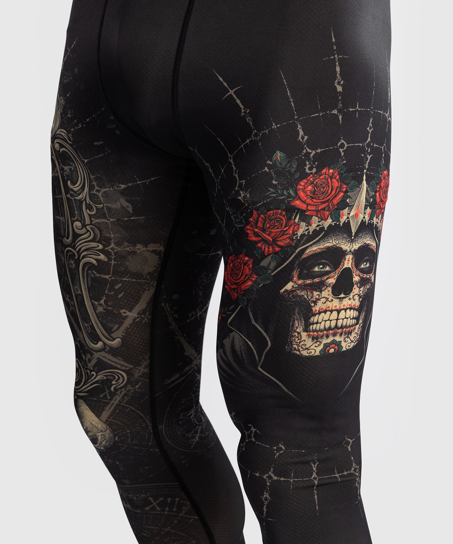 Pantalon de Compression pour Hommes Venum Santa Muerte 5.0 - Noir Profond/Or - product-type_Pantalons de Compression