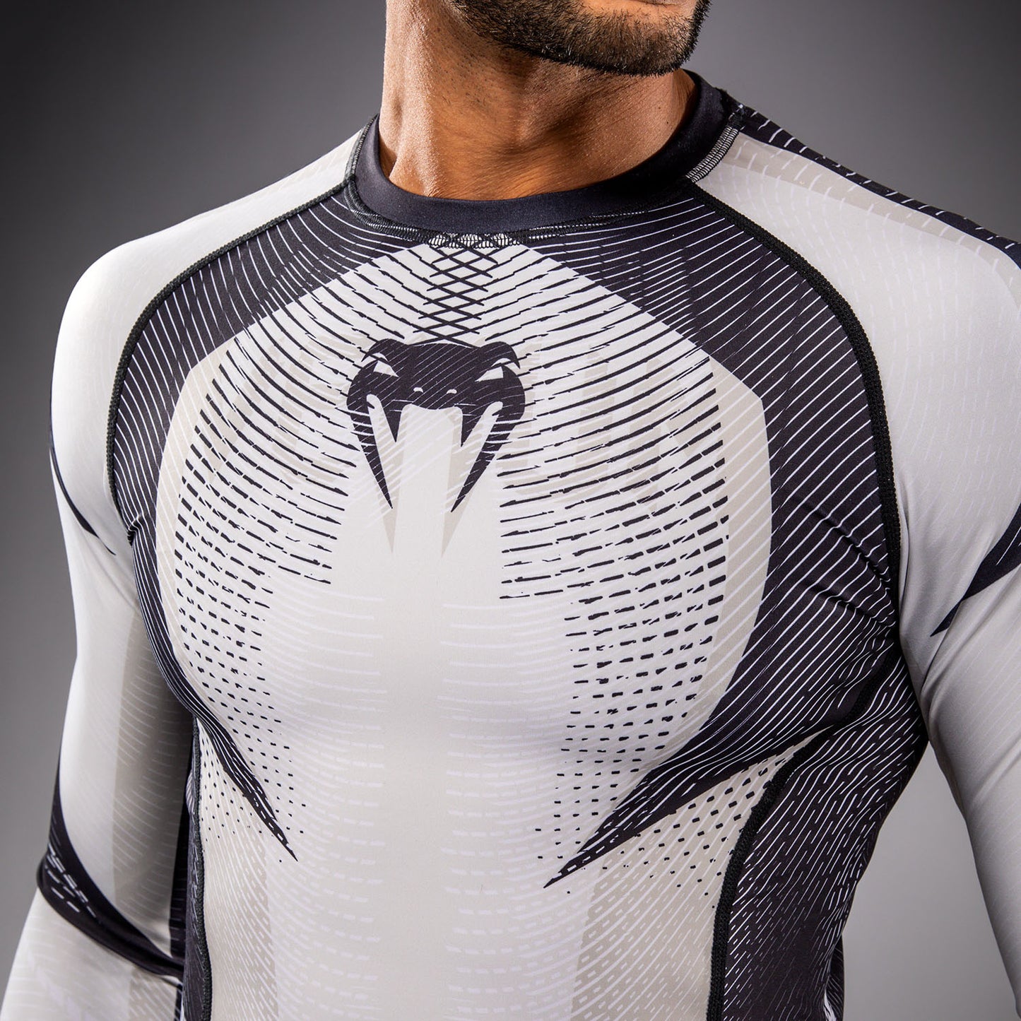Rashguard à Manches Longues Venum Galactic 3.0 - Blanc Cassé/Noir