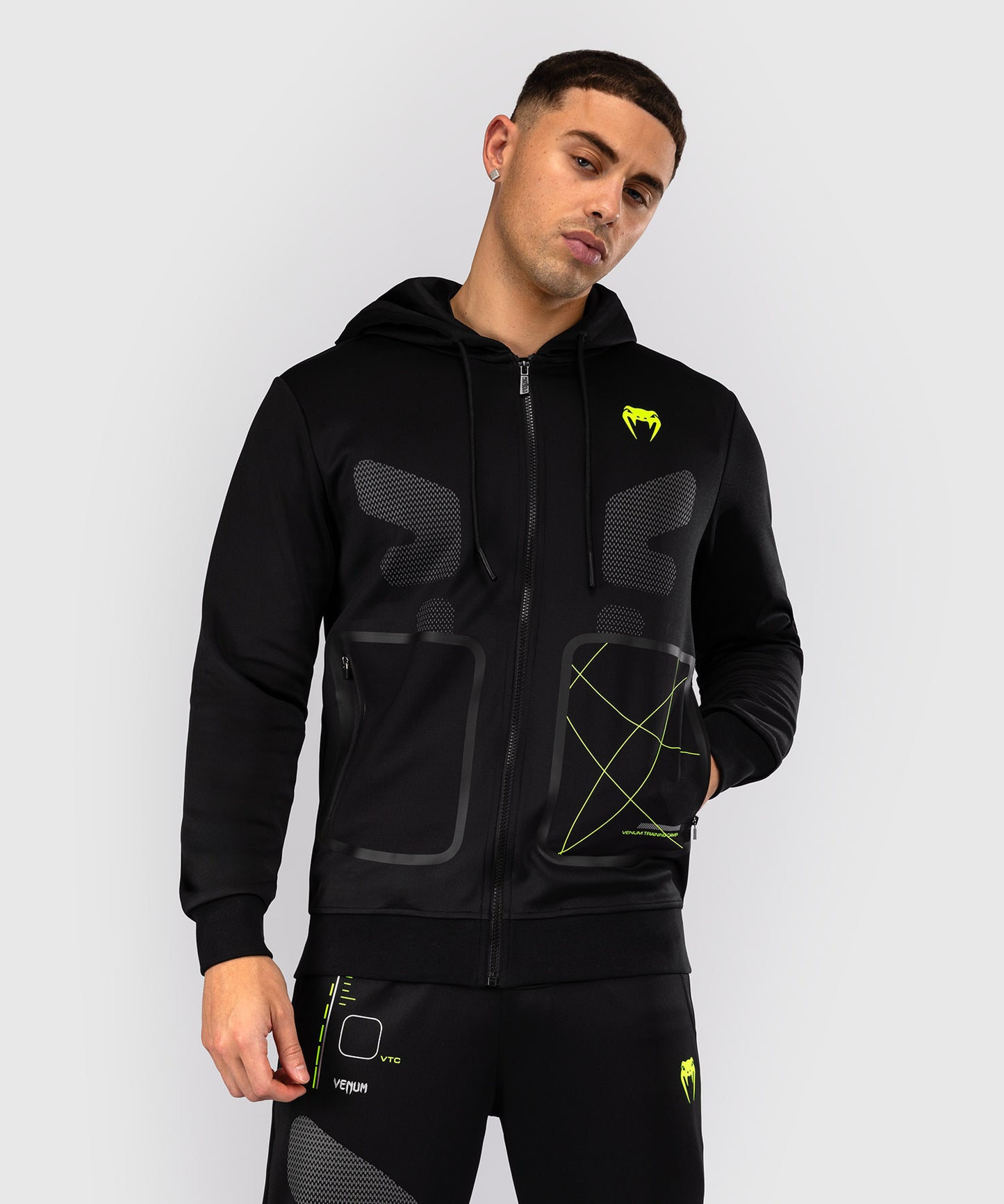 Sweat à capuche zippé Venum Training Camp 4.0 - Noir/Vert Fluo - product-type_Sweatshirts