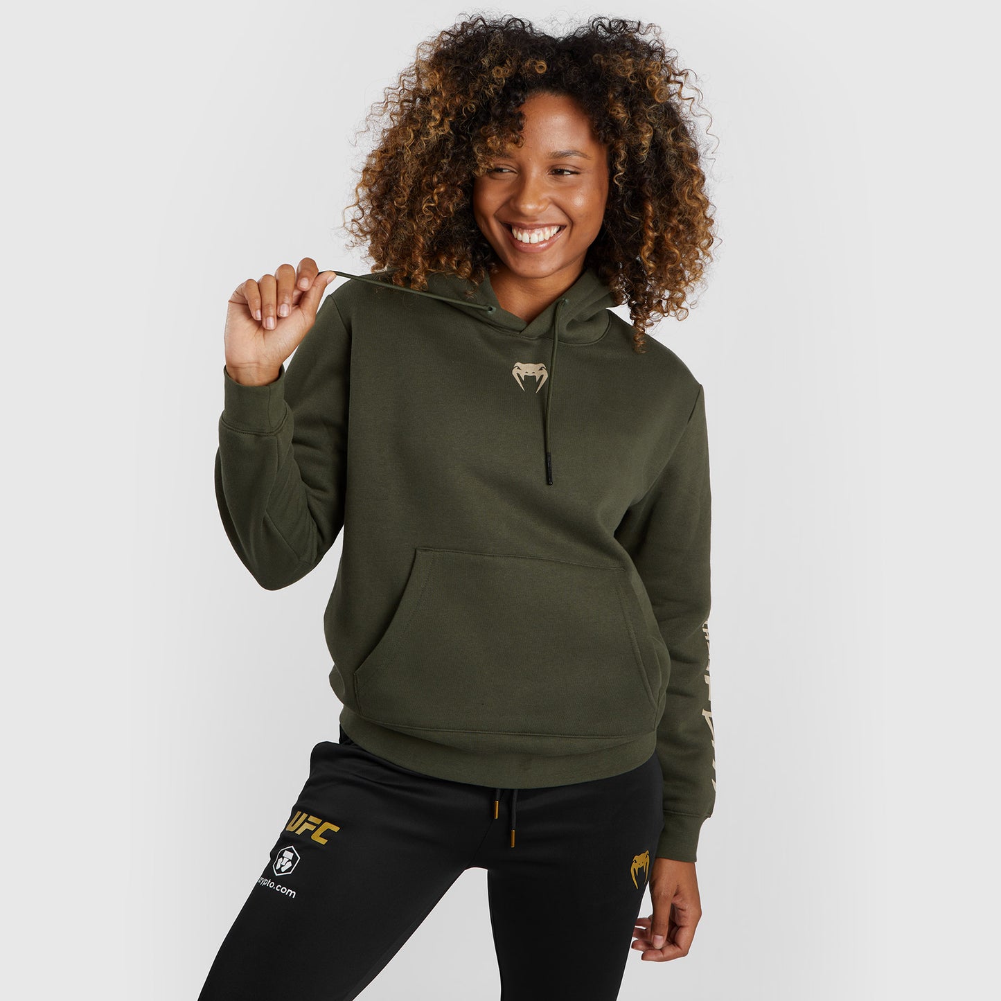 Sweat à capuche pour Femmes UFC Adrenaline by Venum Fight Week - Khaki - product-type_Sweatshirts