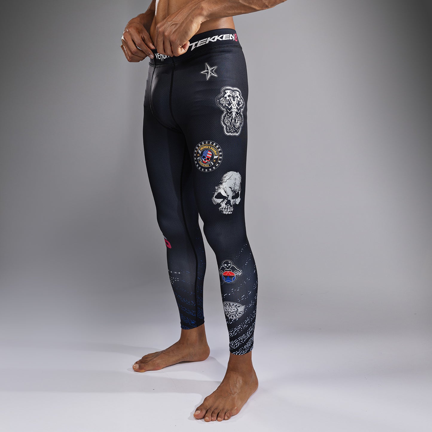 Pantalon de compression Venum x TEKKEN 8 - Paul Phoenix - Noir/Bleu - product-type_Pantalons de Compression