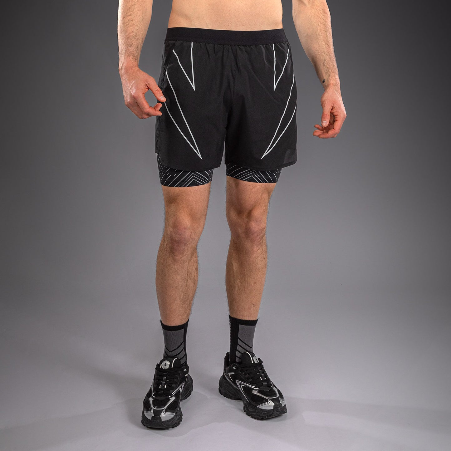 Short d’Entraînement Venum Midnight Fury – Noir/Gris/Argent - product-type_Shorts de training