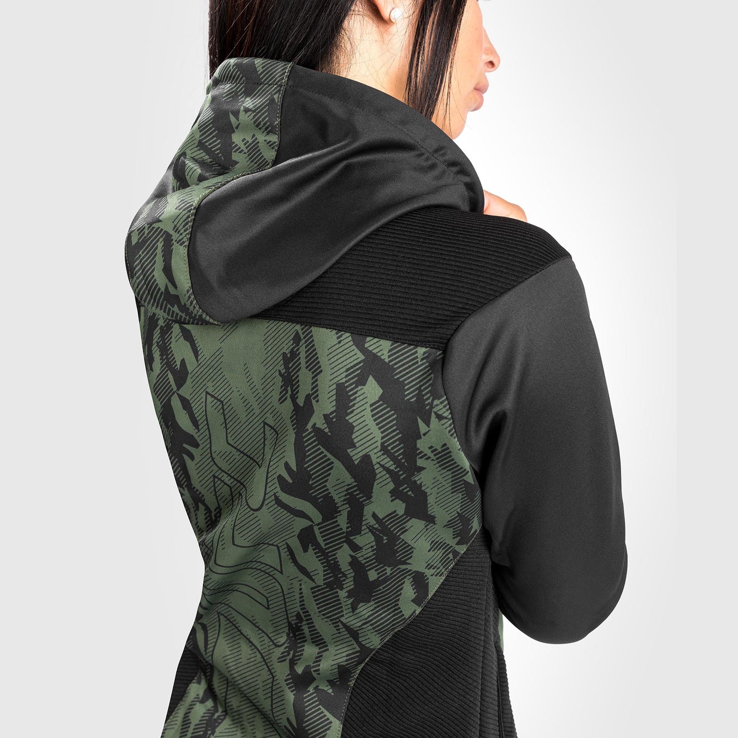 Sweatshirt Zippé Femme UFC Venum Authentic Fight Week - Kaki