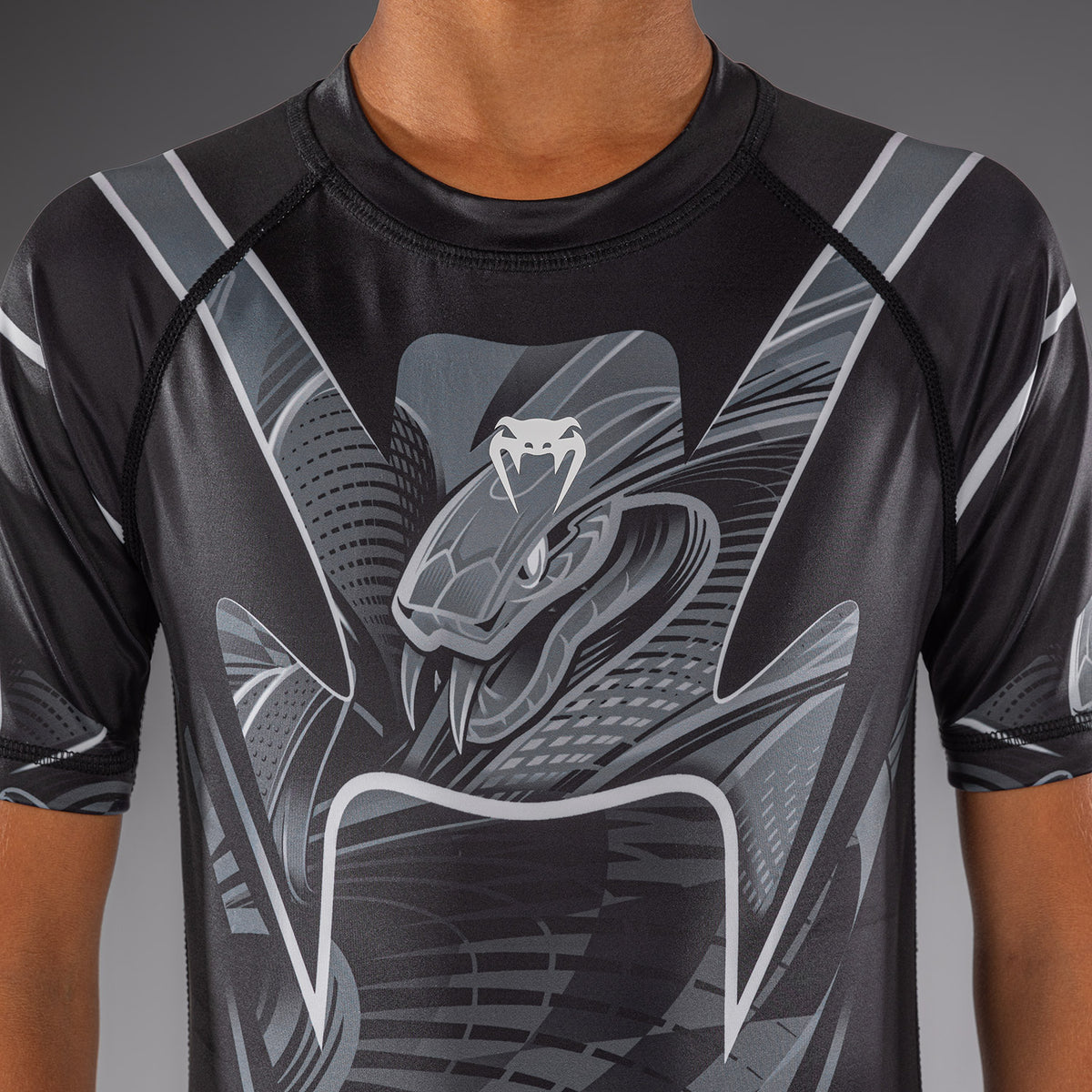 Rashguard manches courtes Pour Enfant Venum Crimson Viper 2.0 - Noir/Gris
