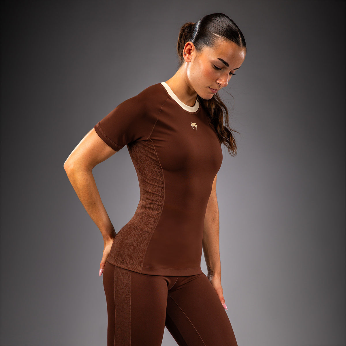 Rashguard manches courtes pour Femme Venum Viper - Marron - product-type_T-Shirts de Compression