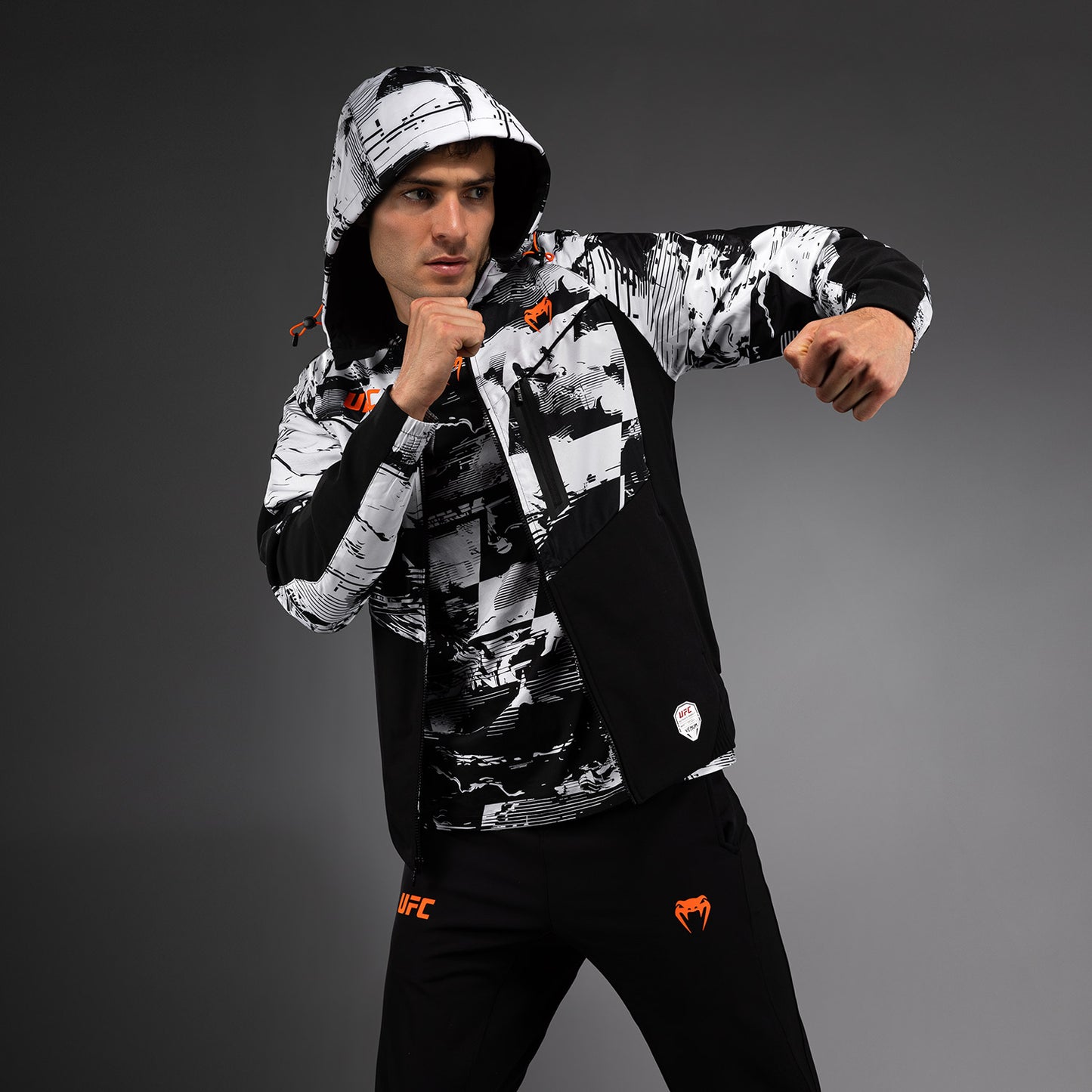 Sweat à capuche zippé Homme UFC Zenith by Venum Authentic Fight Week - Blanc
