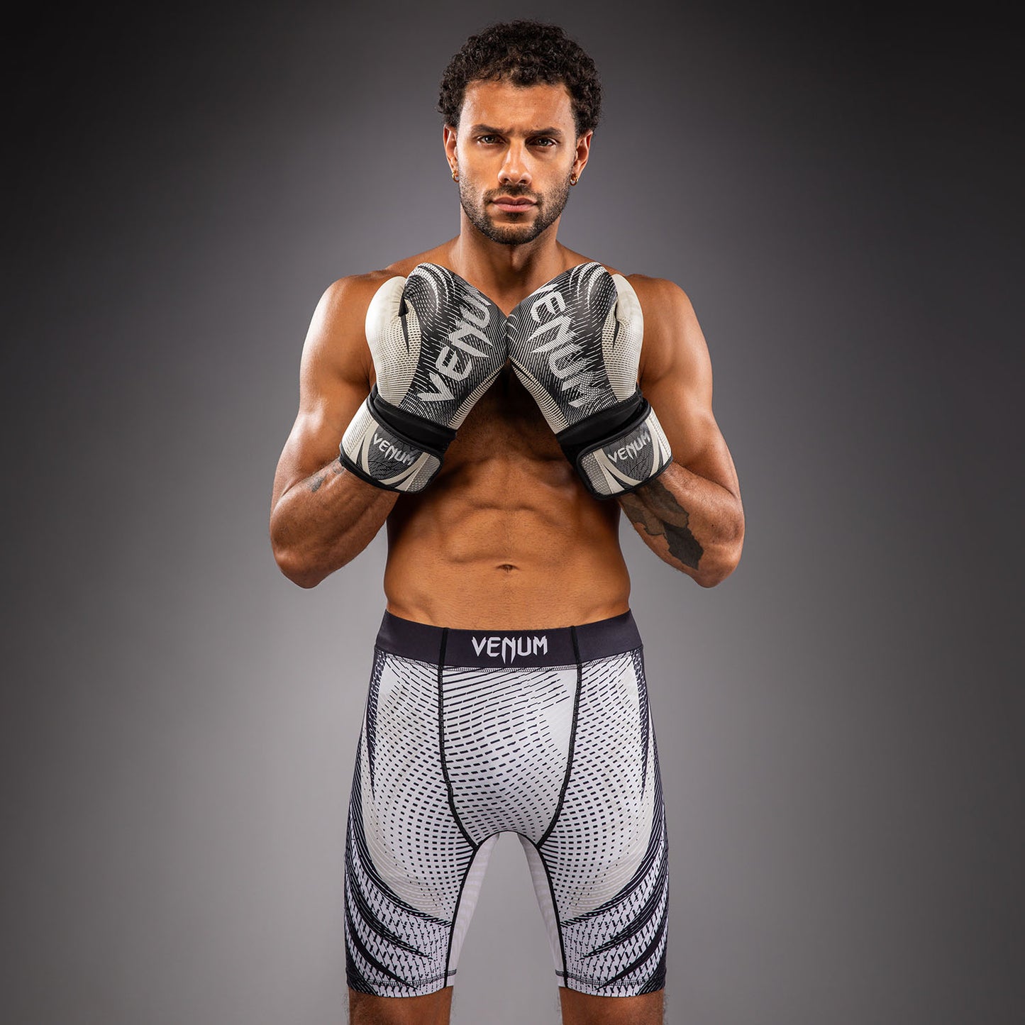Short de Compression Venum Galactic 3.0 - Blanc Cassé/Noir