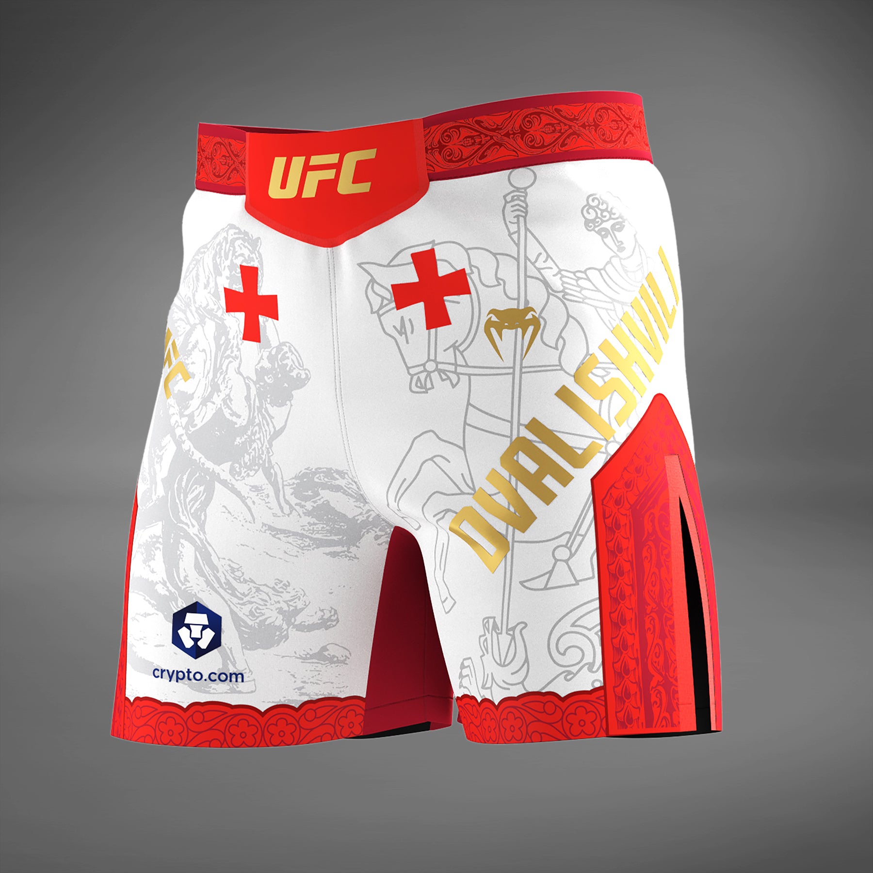 Short de combat pour Hommes UFC Unrivaled by Venum Merab Dvalishvili - Blanc/Rouge - product-type_Shorts de MMA