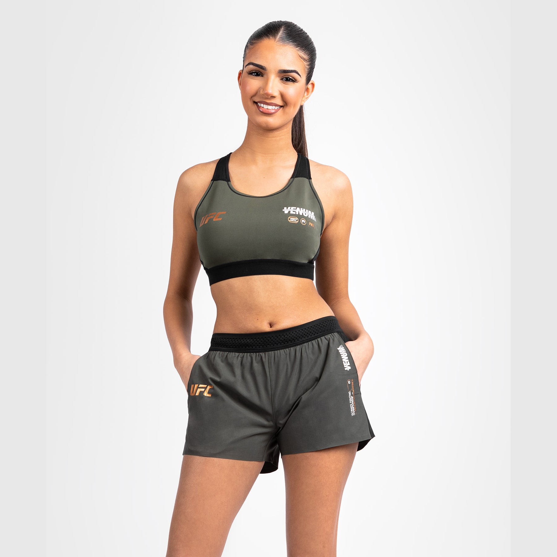 Short de performance pour Femmes UFC Adrenaline by Venum Fight Week - Khaki - product-type_Shorts de training